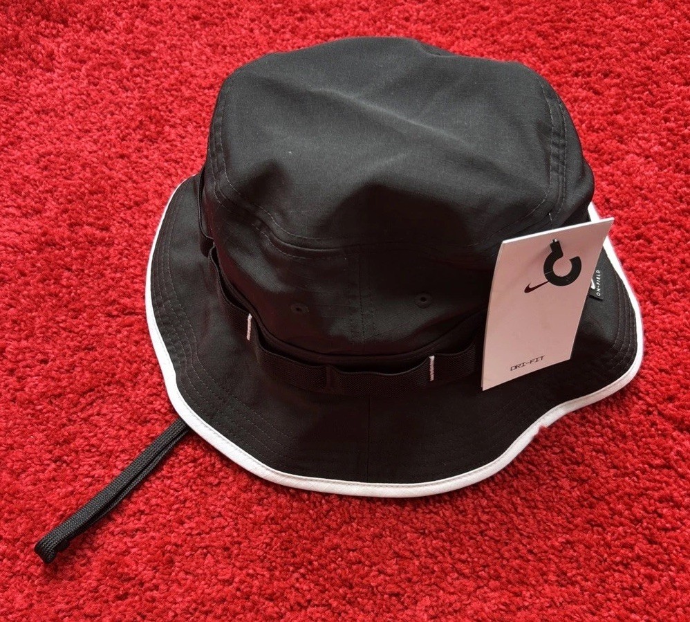 Nike OnField Football Dri-Fit Apex Boonie Bucket Hat Cap Size Small Black White