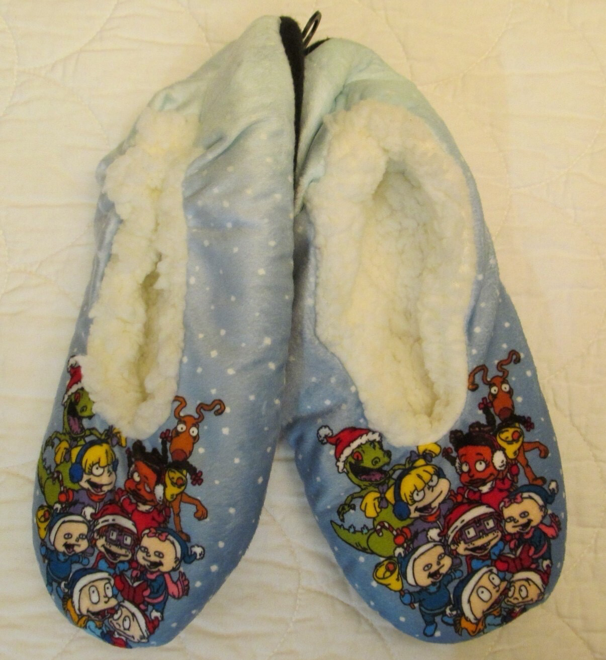 Nickelodeon Fuzzy Babba Slipper Socks Rugrats in the Snow Size S/M Adult Women’s