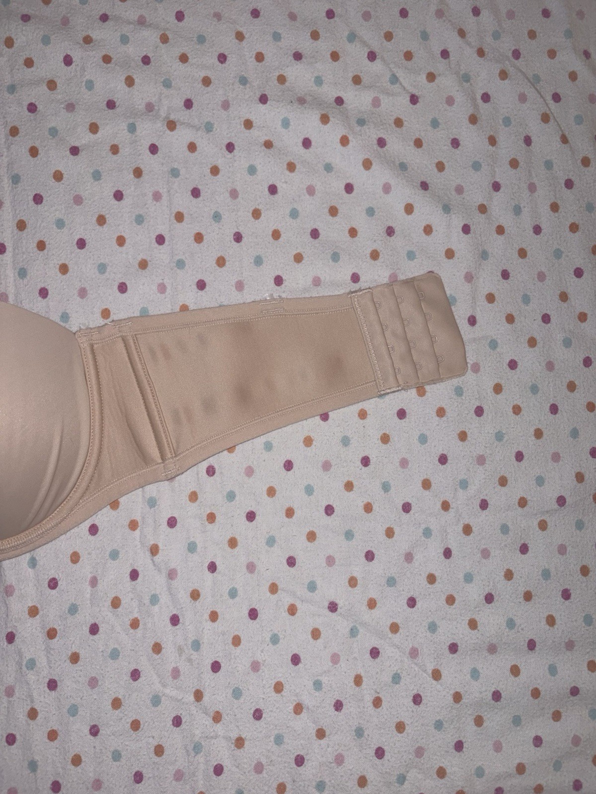 Vanity Fair Strapless Bra 36C Nude Beige Underwire with Removable Straps
