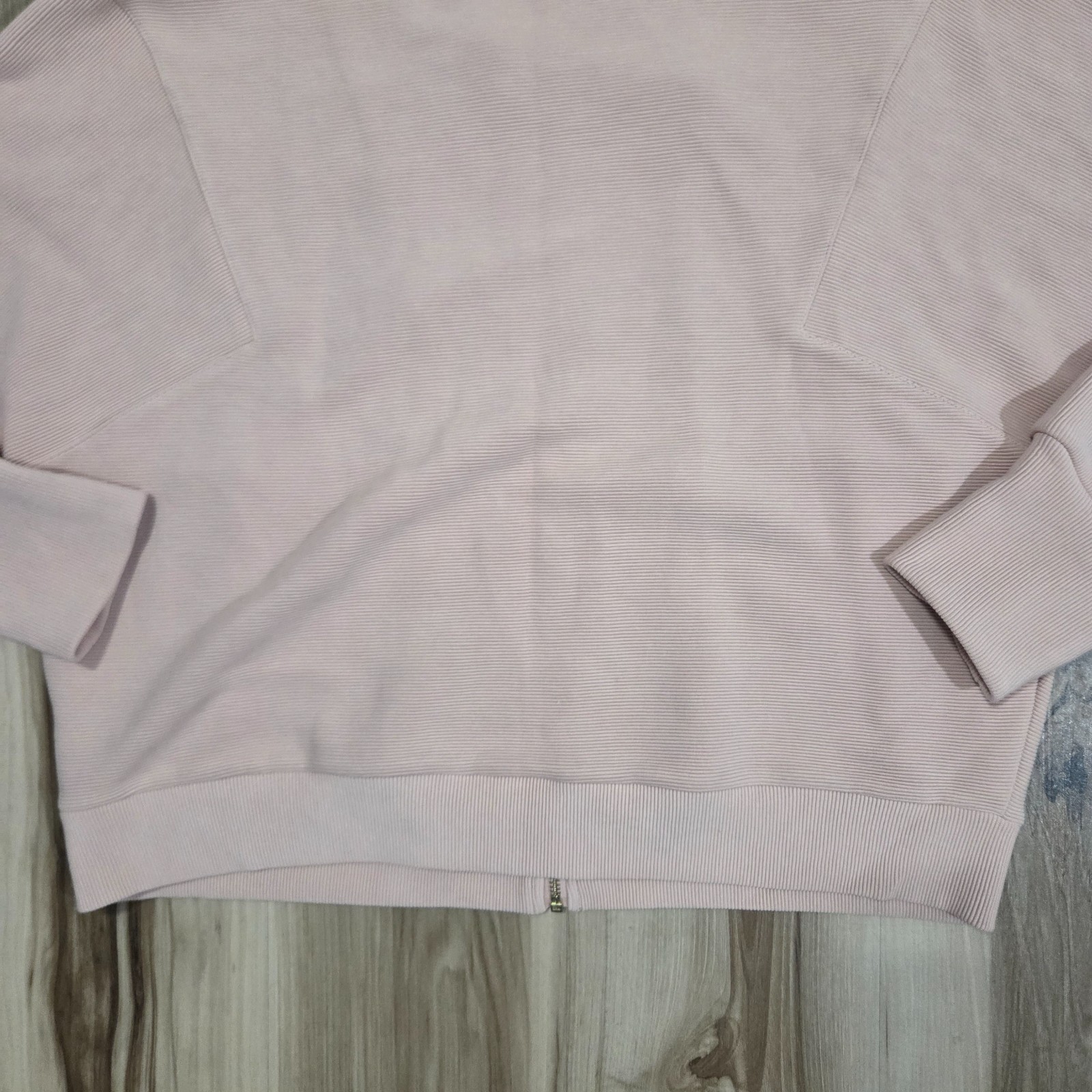 Varley Alia Zip Through Jacket in Mahogany Rose Womens Large Rib