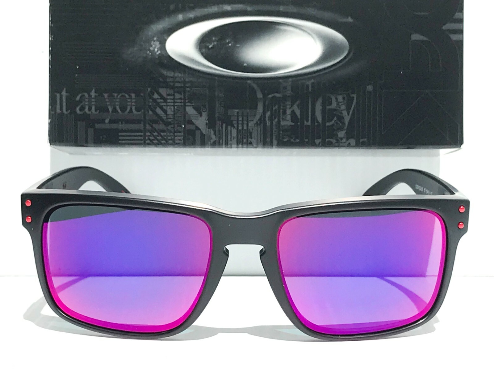 NEW* Oakley HOLBROOK Matte Black Positive Red Iridium w CASE Sunglass 9102-36