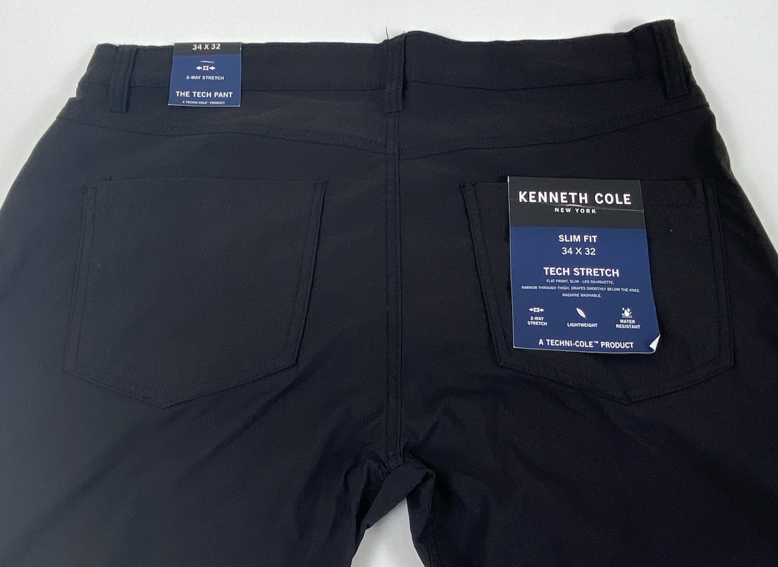 Kenneth Cole New York TECHNI-COLE Slim Fit Lightweight Tech Pants Black 34
