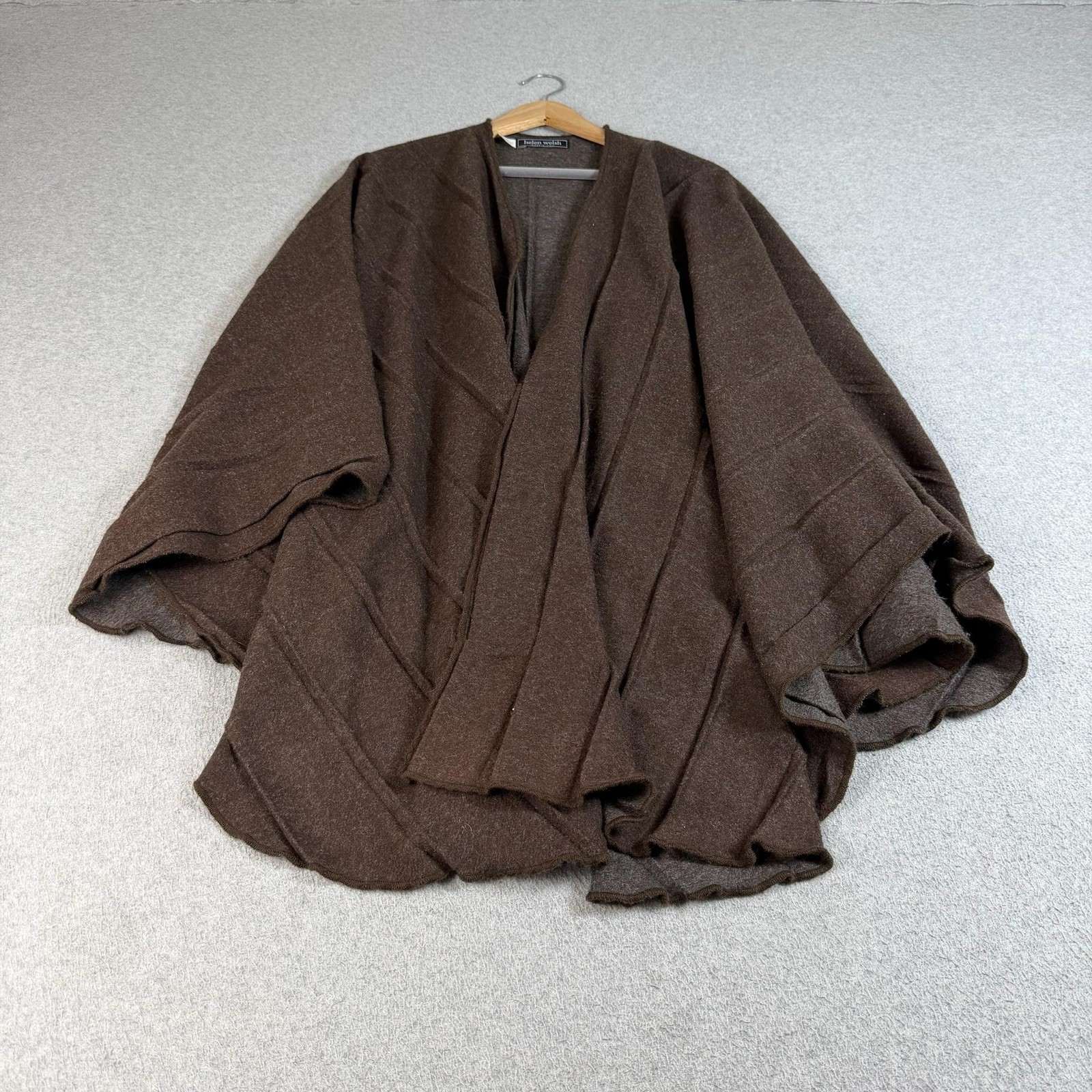 Helen Welsh Sweater Cape Women Brown Lagenlook Italy Quiet Luxury Heritage Boho
