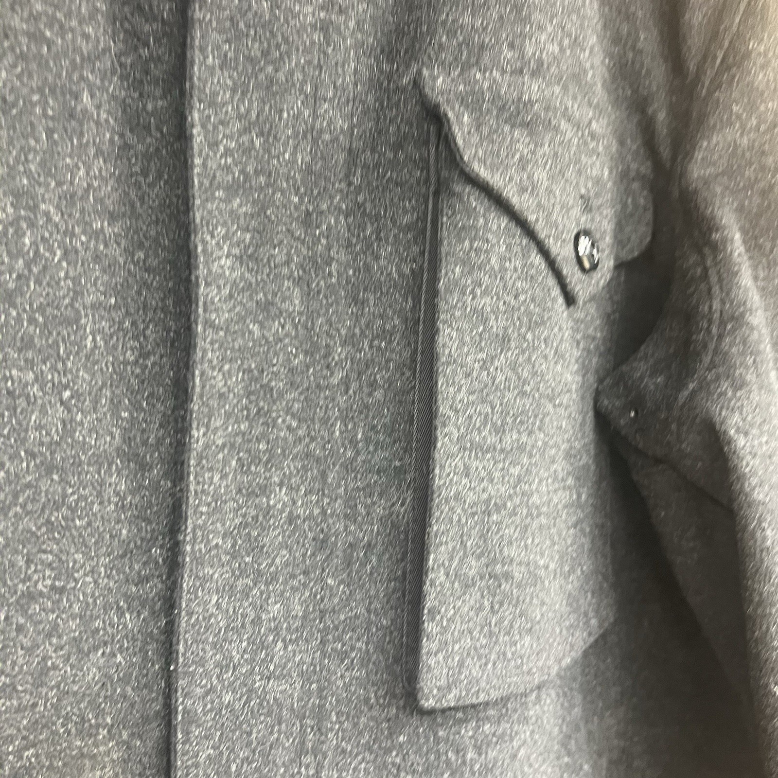 Victorinox Swiss Army Wool Field Jacket Mens Large Gusseted Gray Zip Snap HR