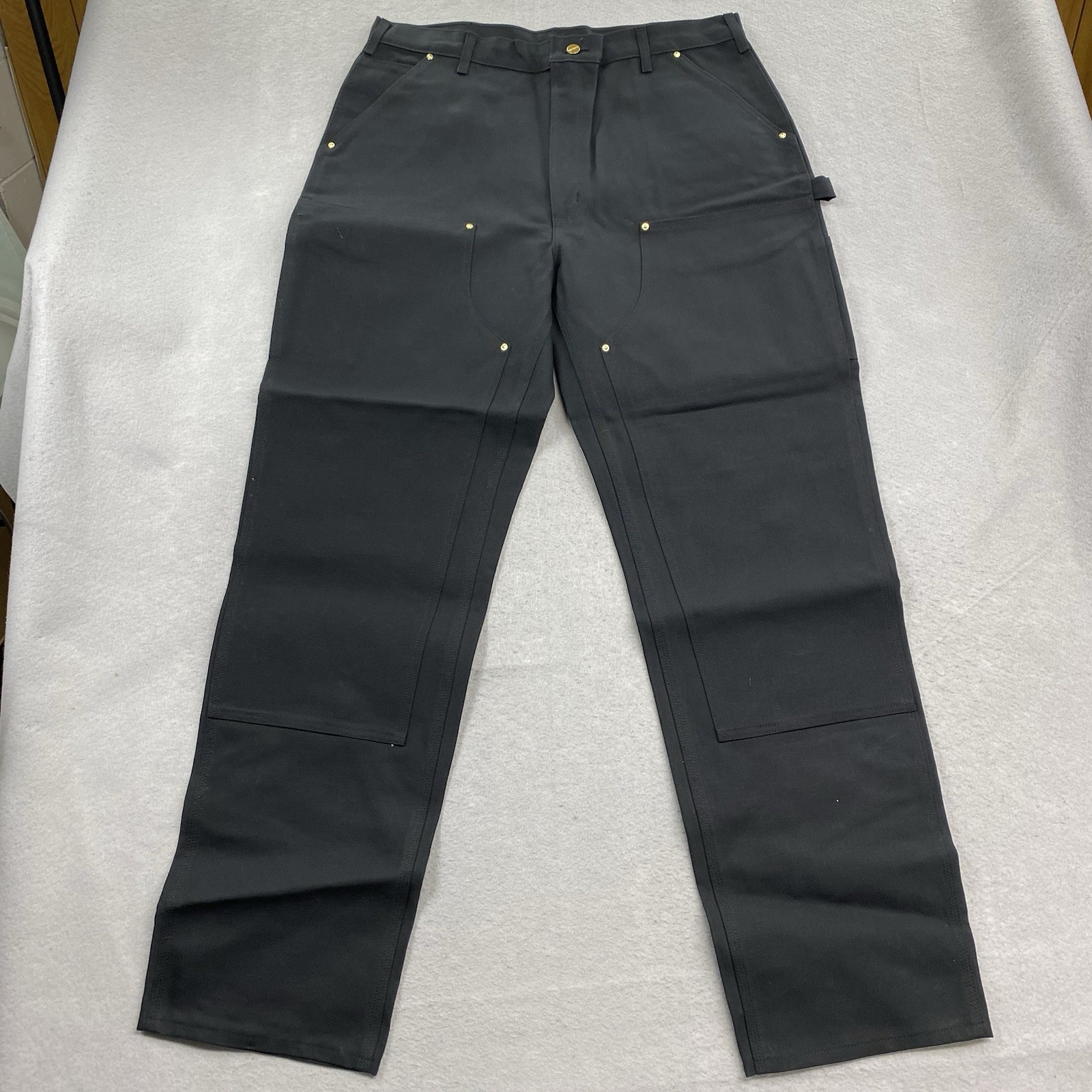 Carhartt Pants Mens 40×36 Black Double Knee Duck Canvas B01 BLK Irregular
