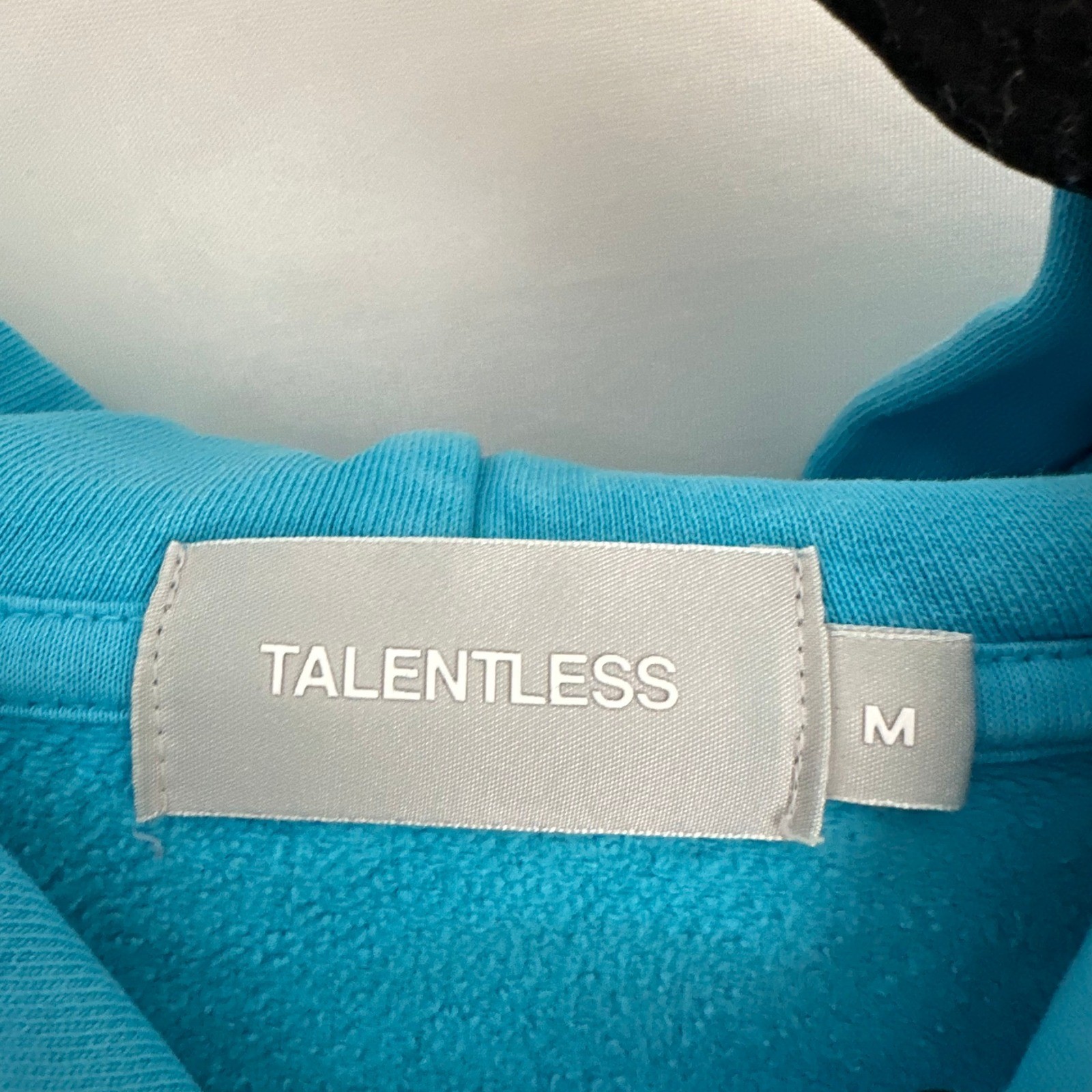 Talentless Neon Collection Blue Orange Logo Hoodie Sweatshirt Size M 100% Cotton