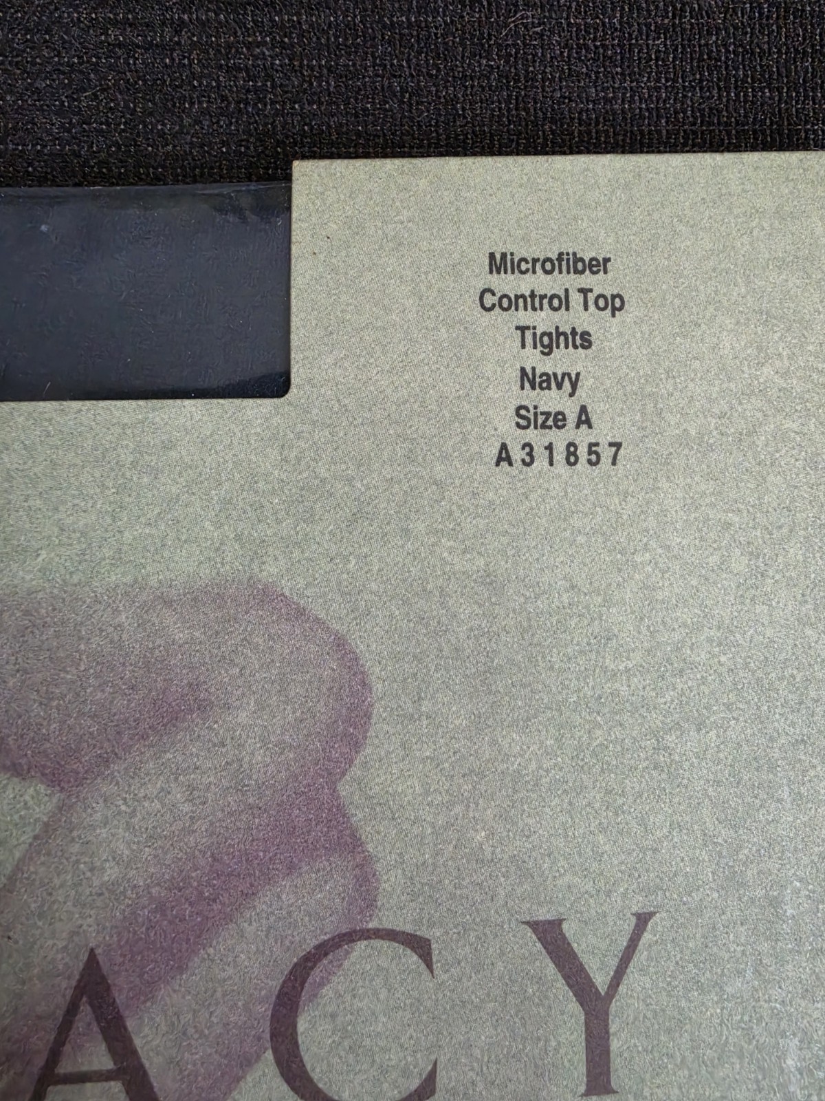 2 Legacy Legware Microfiber Control Top Tights Size A Grey Heather Navy A31857