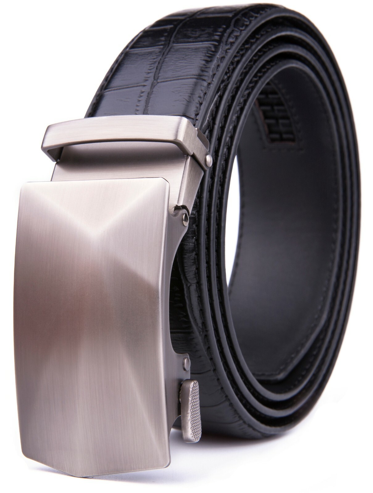 Men’s Ratchet Belts with Automatic Buckle Leather Dress Belt One Size 46″