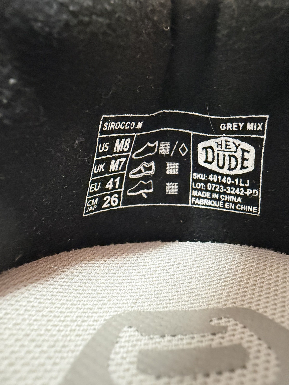 Hey Dude Sirocco M Grey Mix Knit Slip On Sneakers 40140-1LJ Size 8 New No Tags