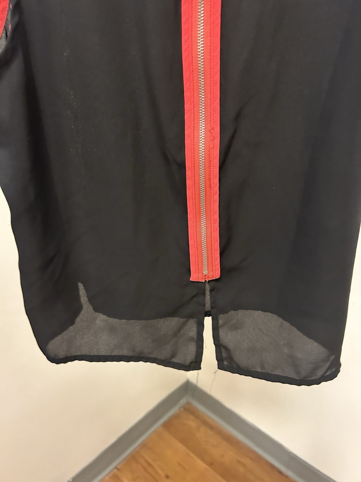 Bongo Y2K Women’s Black tank top zip-Up Top W coral Detail Size Lg sleeveless #9