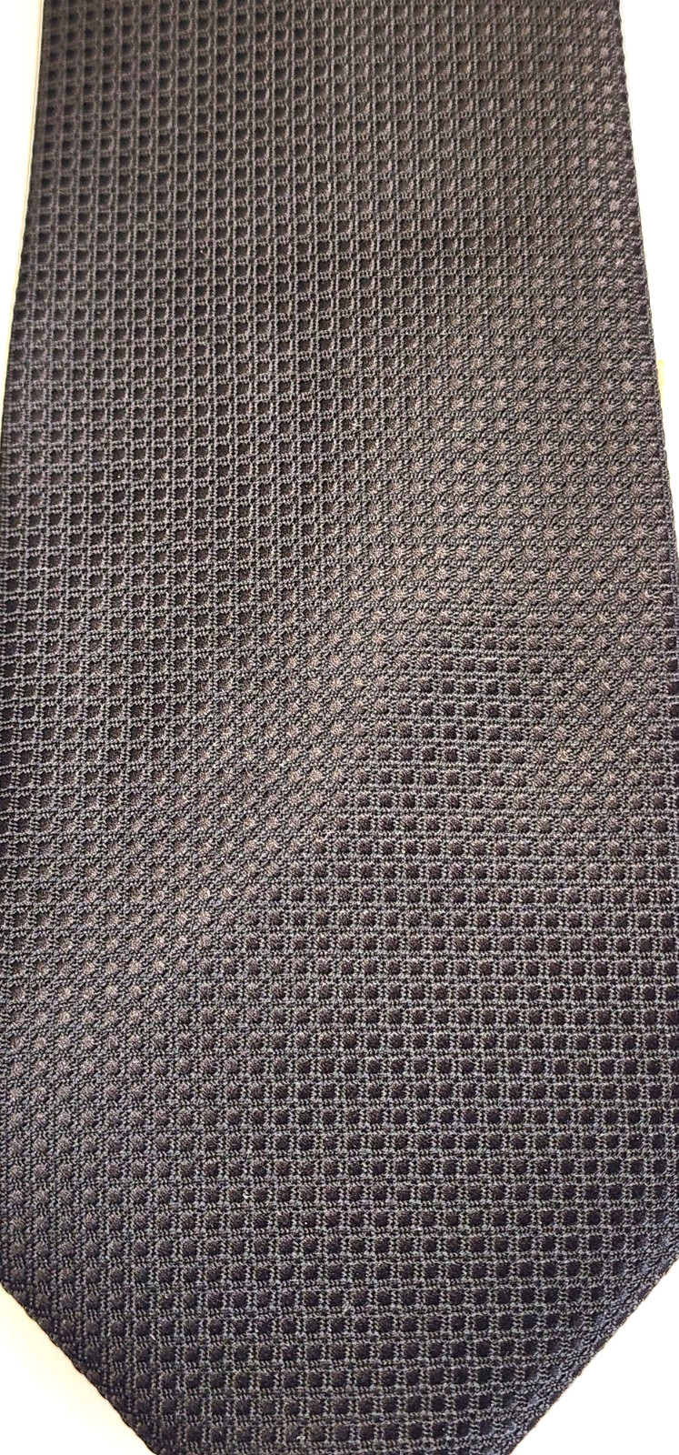 Jones New York Slim Dress Tie Black Grid Pattern Handmade 3″ x 57″