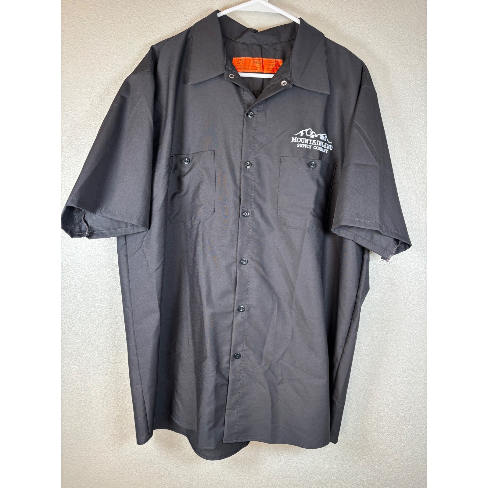 Red Kap Mens XL Short Sleeve Work Shop Shirt Embroidered Black SP24 Lot of 2