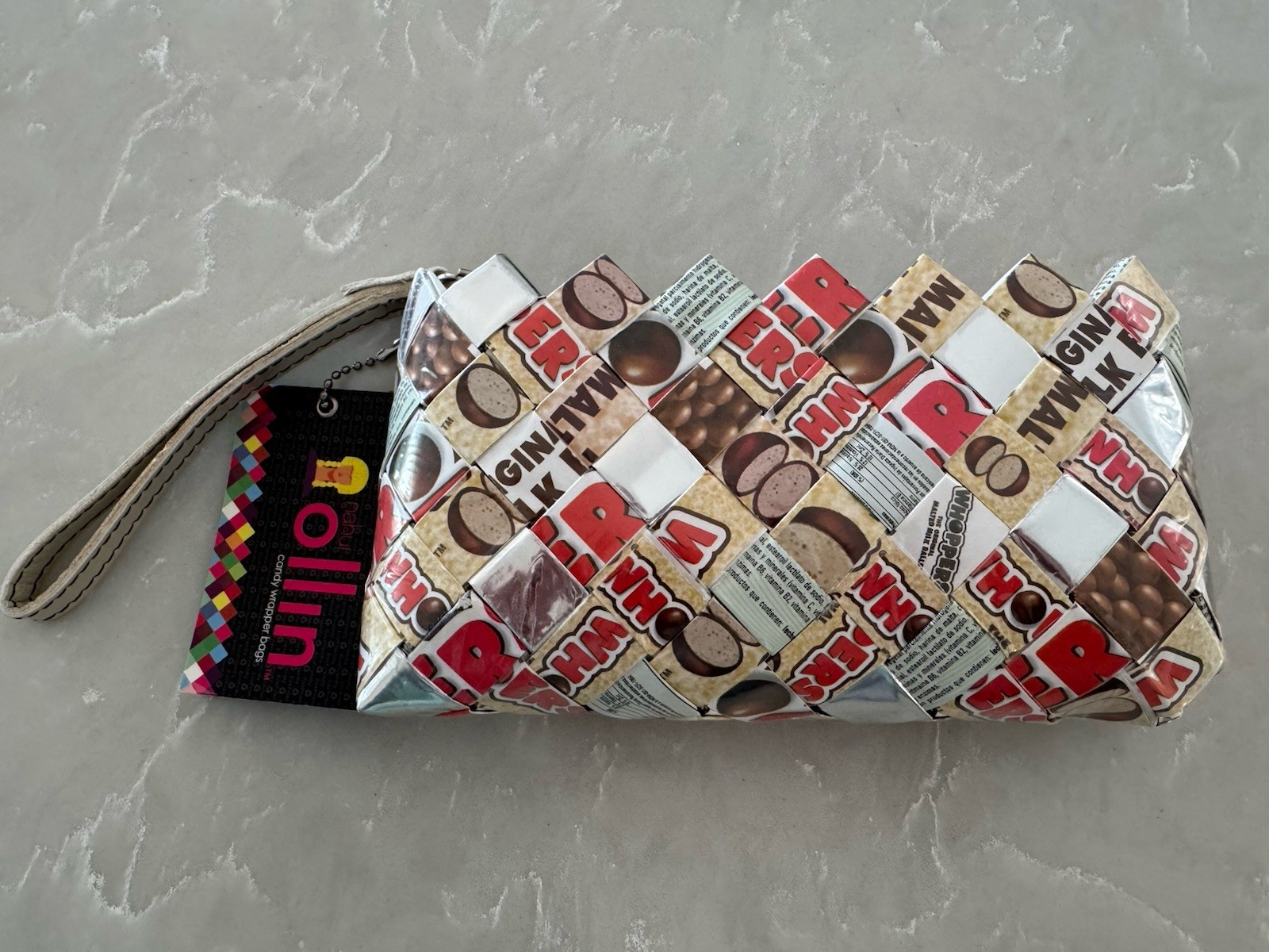 New Nahui Ollin WHOPPERS Candy Wrapper Wristlet Bag Clutch Wallet Zipper