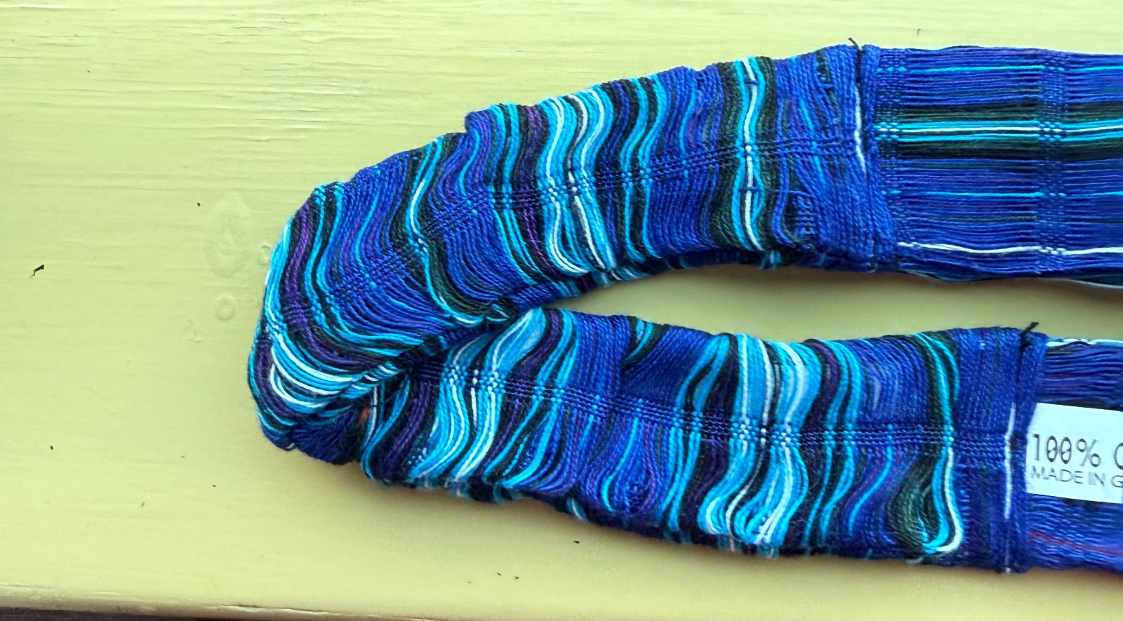 HEADBAND Blue Multicolor Guatemala Hand Made Cotton Head Band Colorful NEW #II