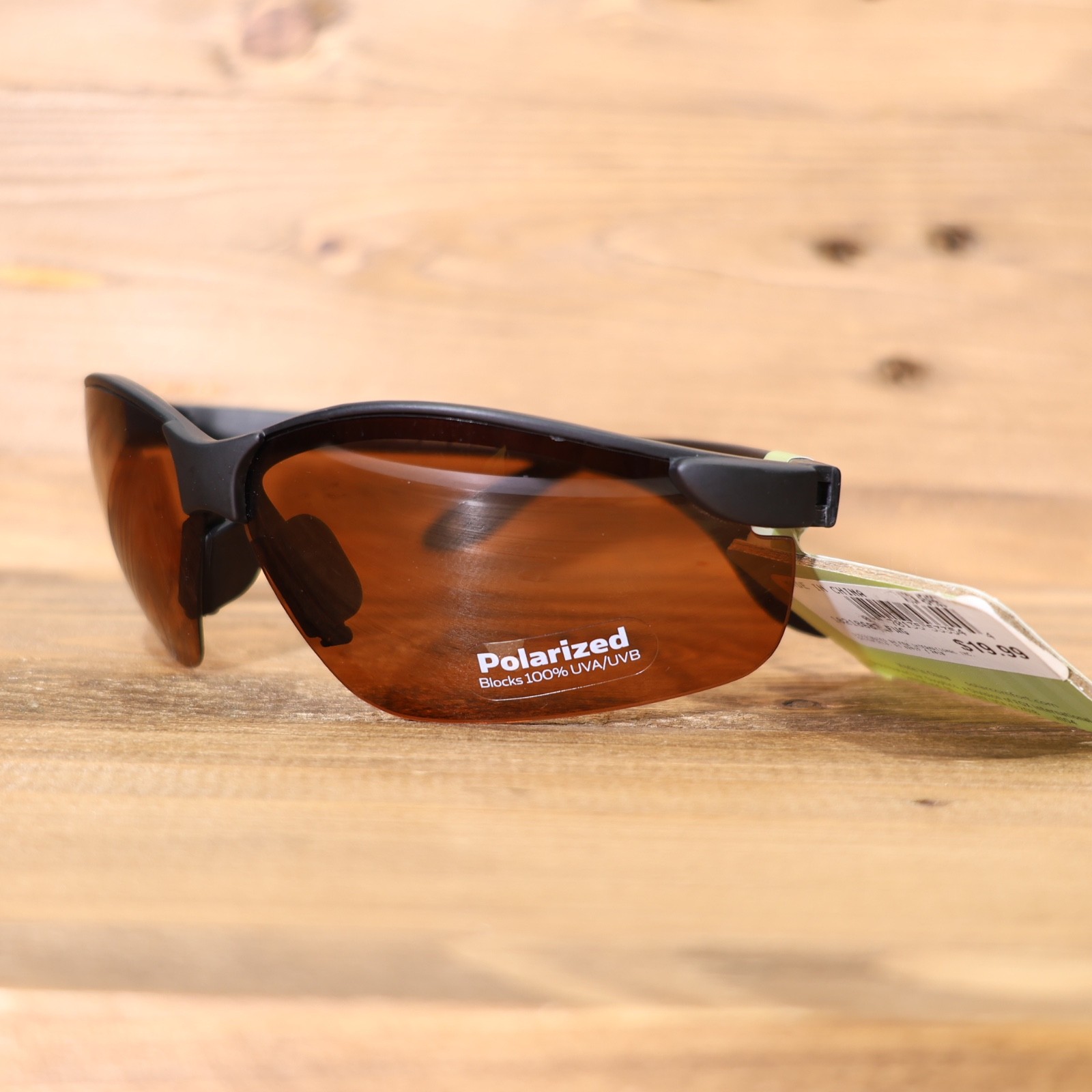 Solar Comfort Sports Polarized Sunglasses for Men Rimless Frame Amber