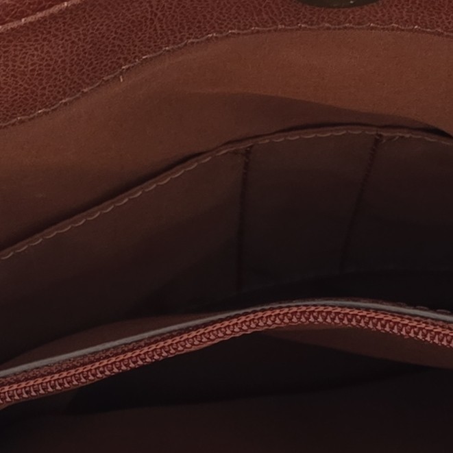Fossil Brown Satchel Top Handle Bag w/ Detachable Strap