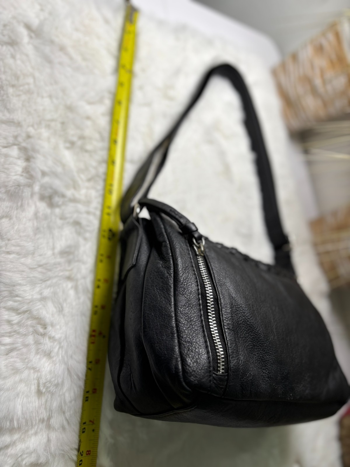 Great American Leatherworks Black Leather Crossbody Bag With Adjustable Strap