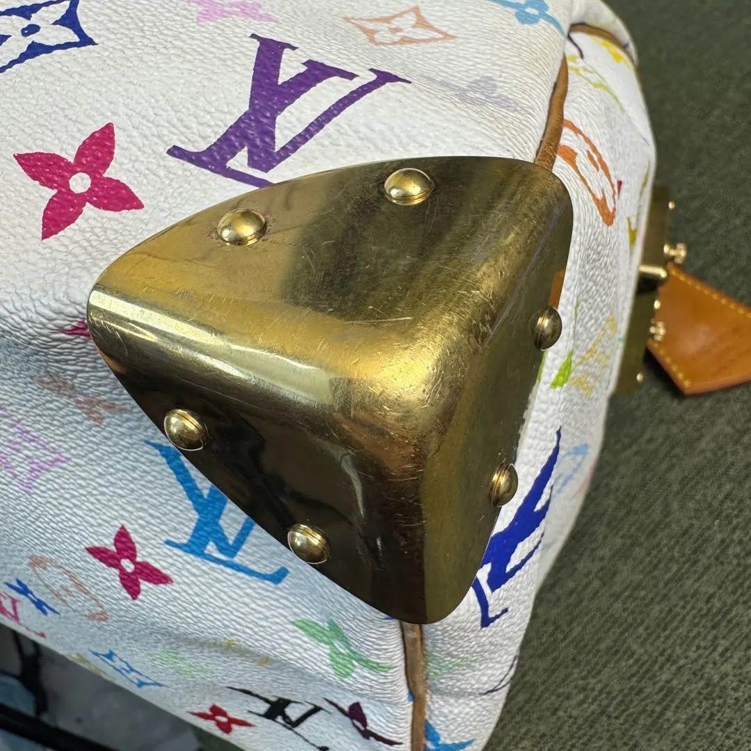 Louis Vuitton LV Monogram Multicolore White Blanc Speedy 30