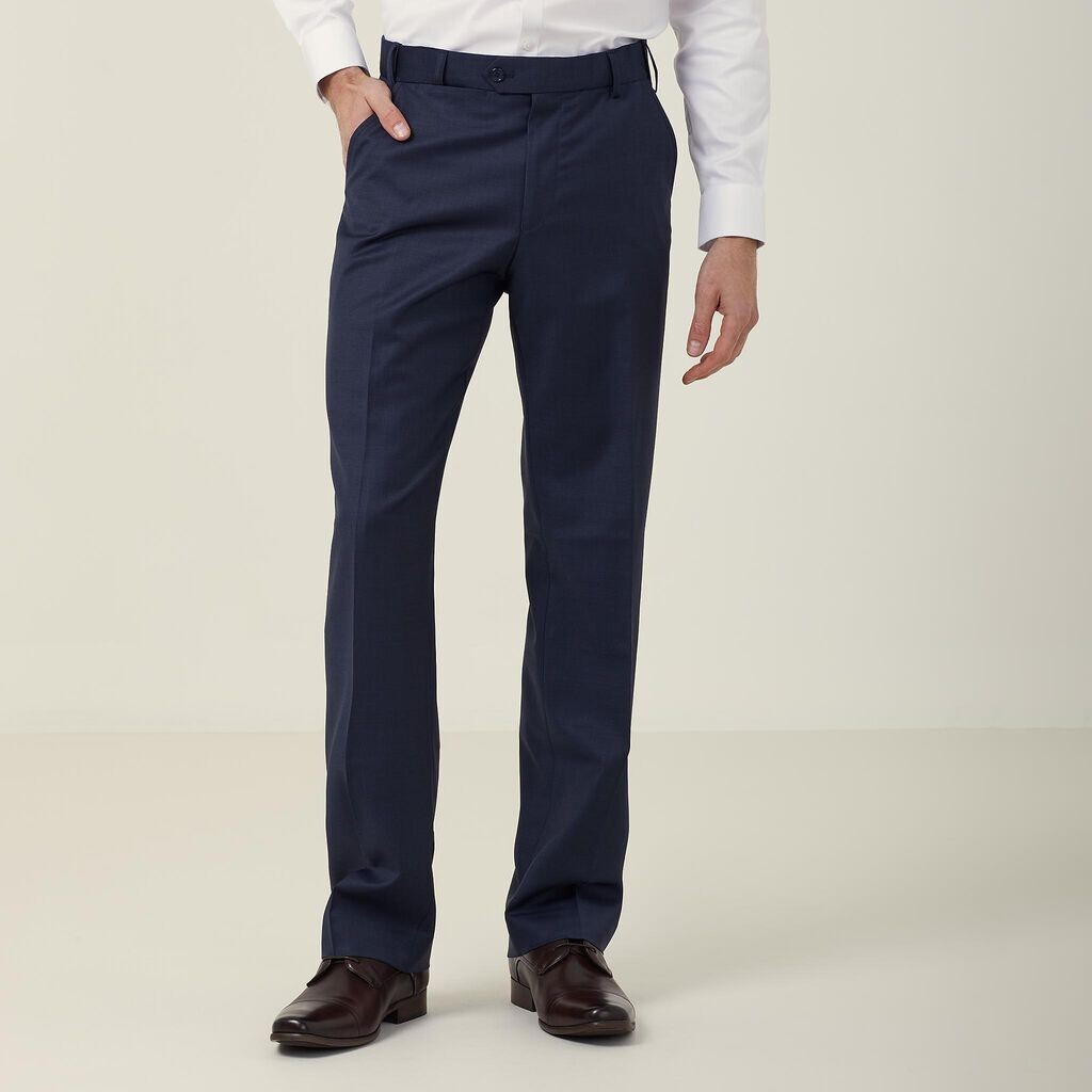 Austin Reed Navy Sharkskin Flat Front Pant 38L TD132 SS 02