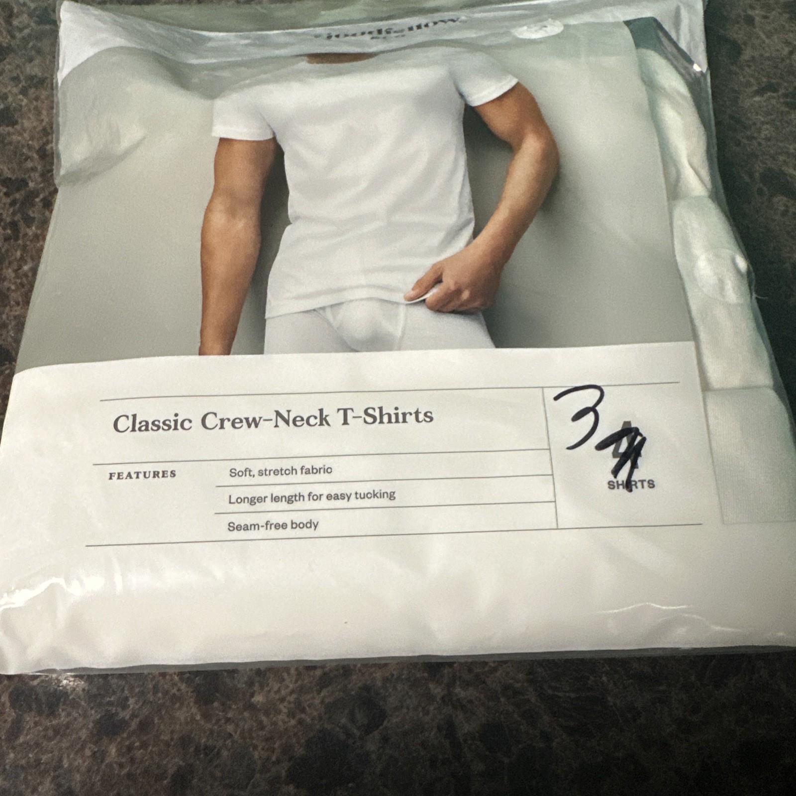 NWT Goodfellow 3 Pack Men’s Cotton Blend Crew Neck T-Shirts White Size S 34/36