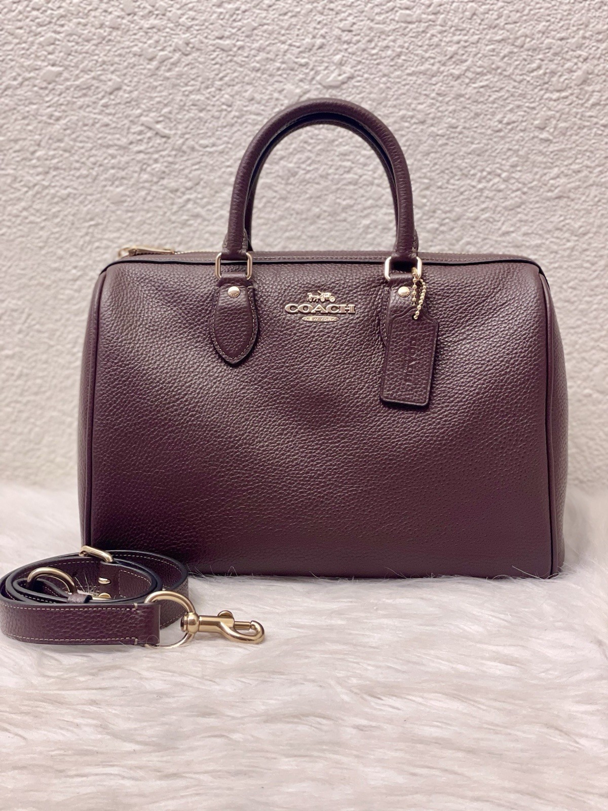 Coach Rowan Large Satchel Bag Shoulder Bag in Leather/Gold/Maple CES11 NWT