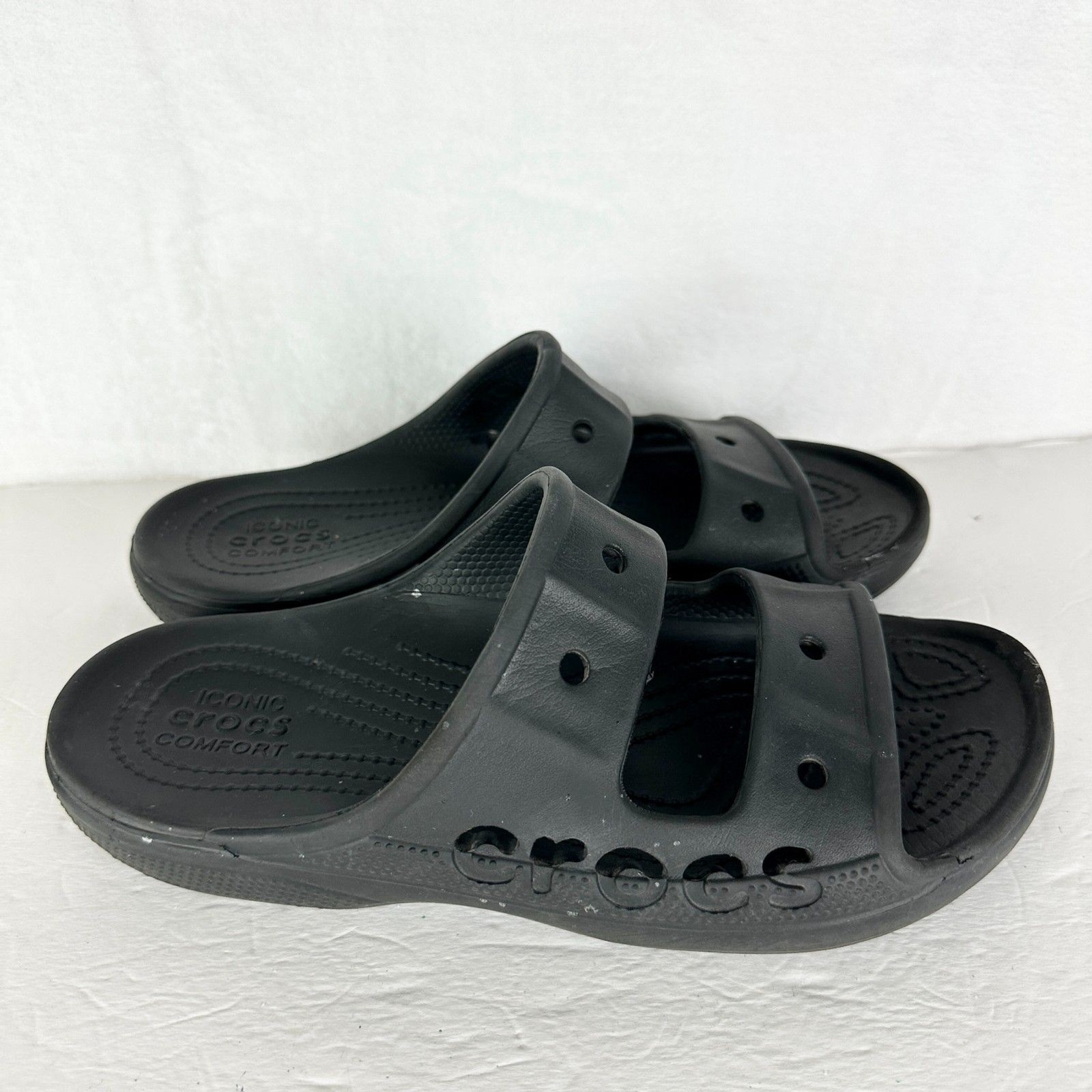 Crocs Women’s Baya Slide Sandal Size 9 Black Summer Beach Casual Comfort