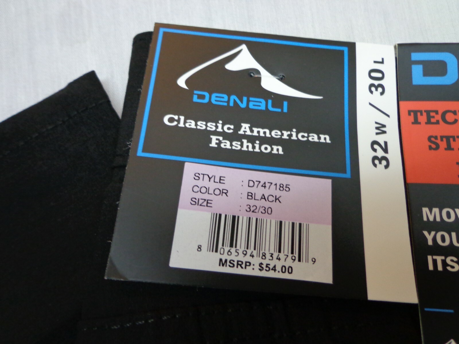 DENALI Black Technical Stretch Pants NWT 32/30 MSRP $54