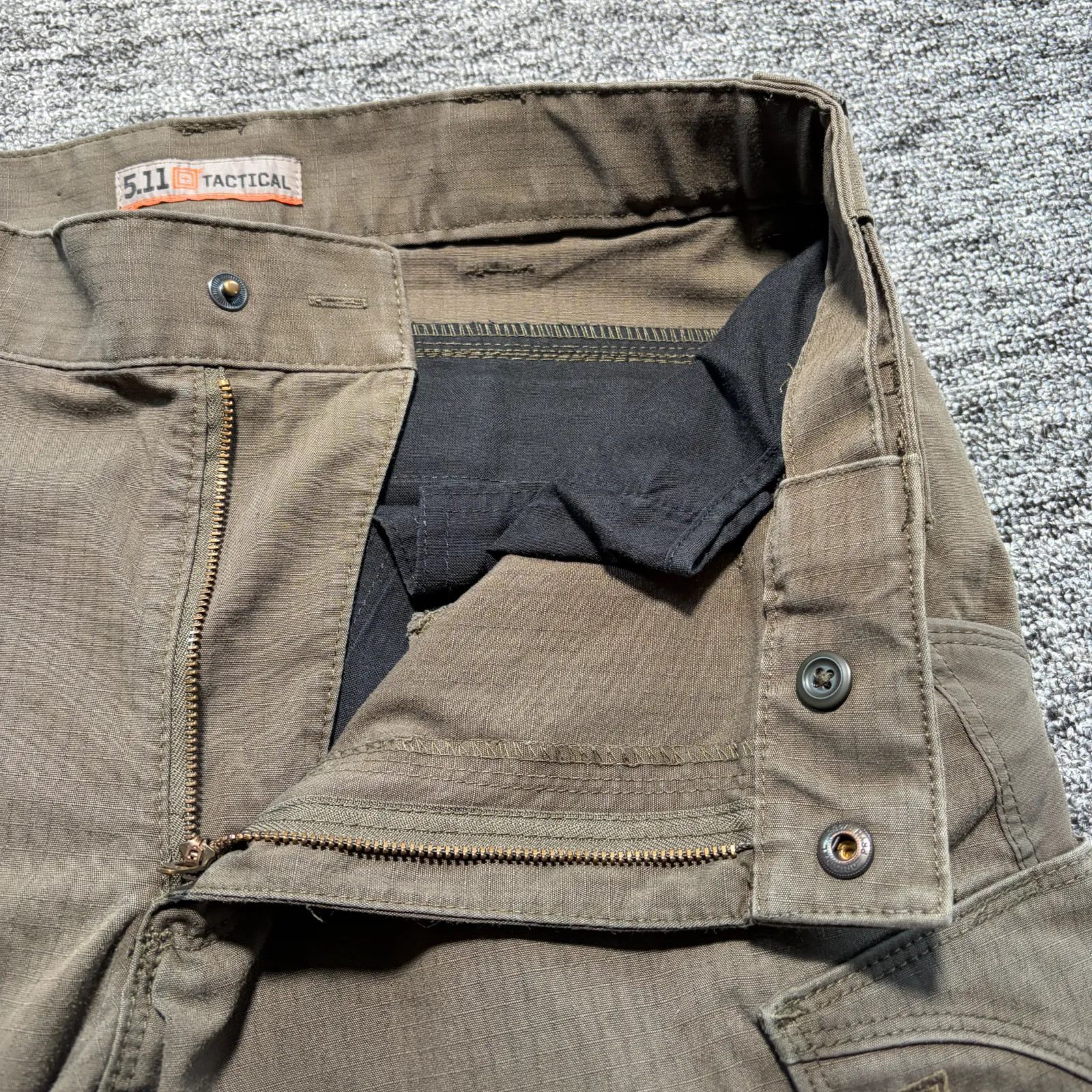 5.11 Tactical Cargo Pants Mens W32 L36 Brown Straight Military Ripstop Trousers