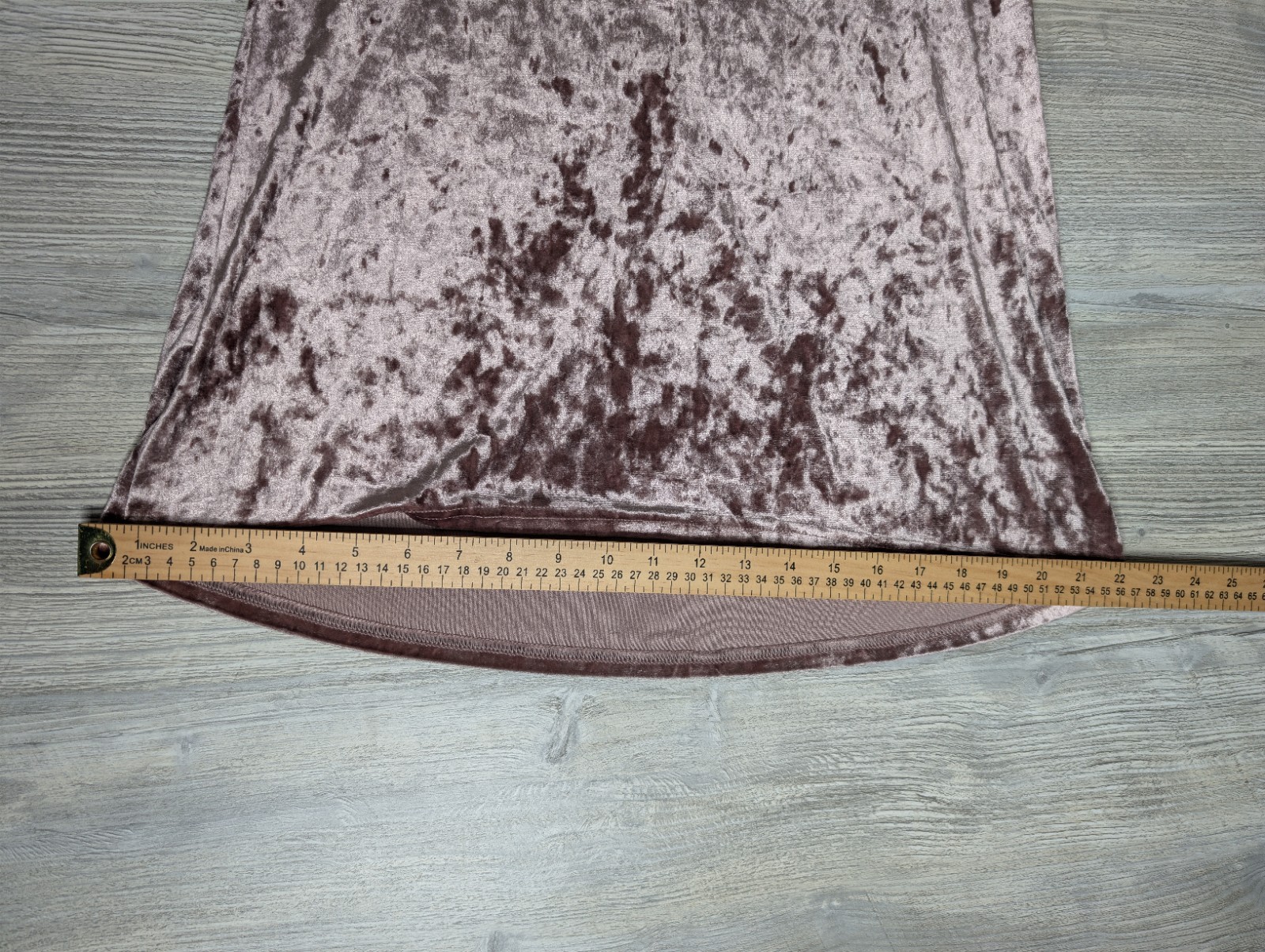 This Dusty Rose Crushed Velvet V-neck T-shirt by POL Features A Chest Pocket S