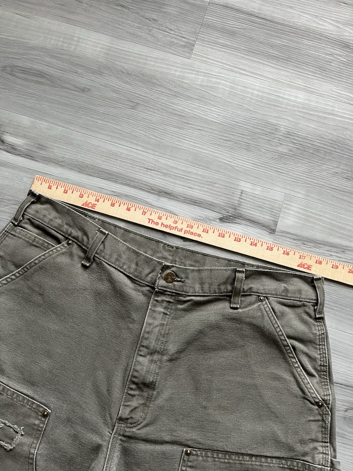 Vintage Carhartt B136 MOS Double Knee Carpenter Pants – 37×30 Faded & Distressed