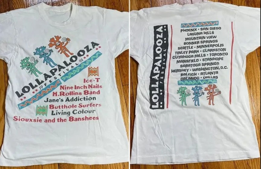 1991 Lollapalooza Festival Line Up T-Shirt