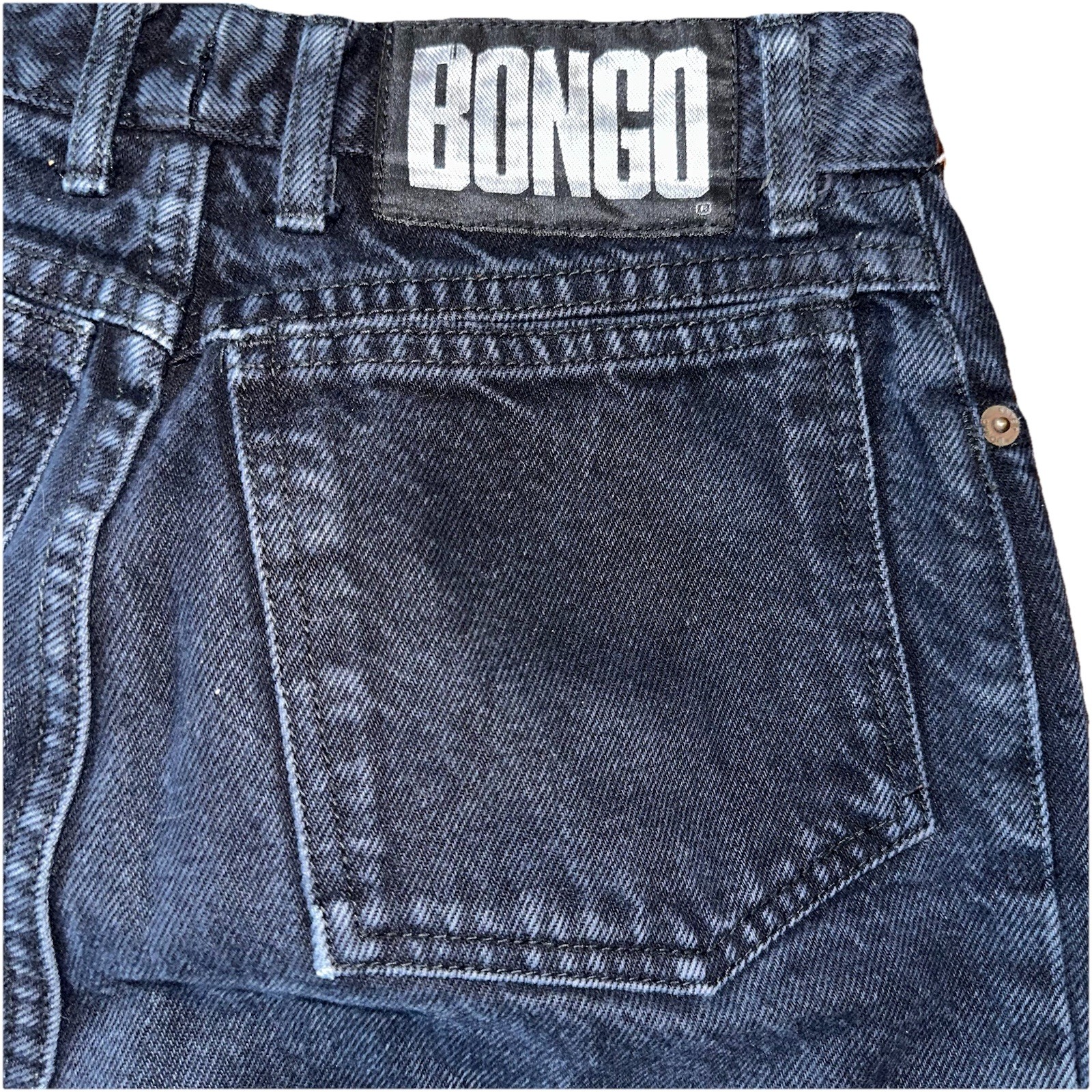 VTG 90s BONGO Gene High Rise Taper Womens Sz 7 Jeans Dark Blue Indigo Model 2-02