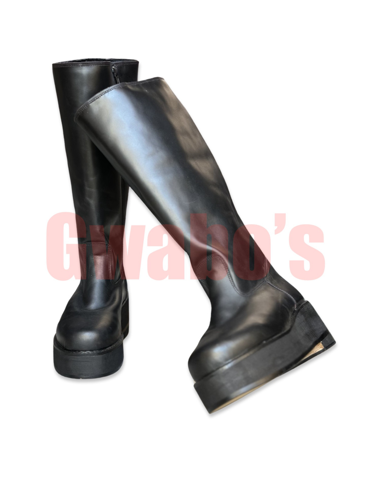 Darth Vader height sole leather cosplay boot 2.5 to 3 inches heel