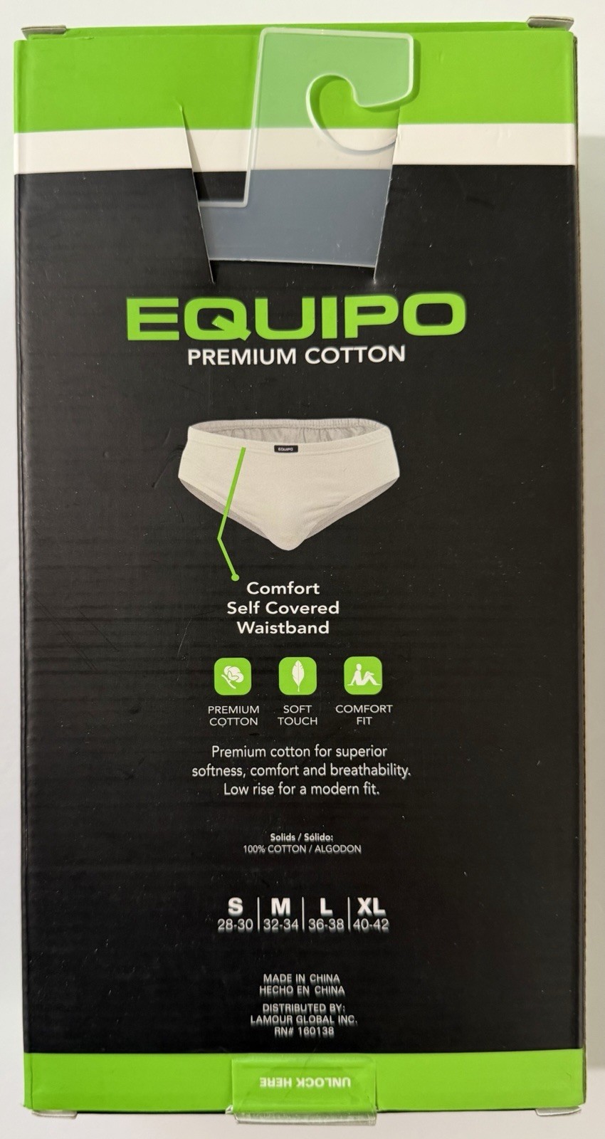 Equipo Men’s 5-Pack Low Rise Briefs Size Large