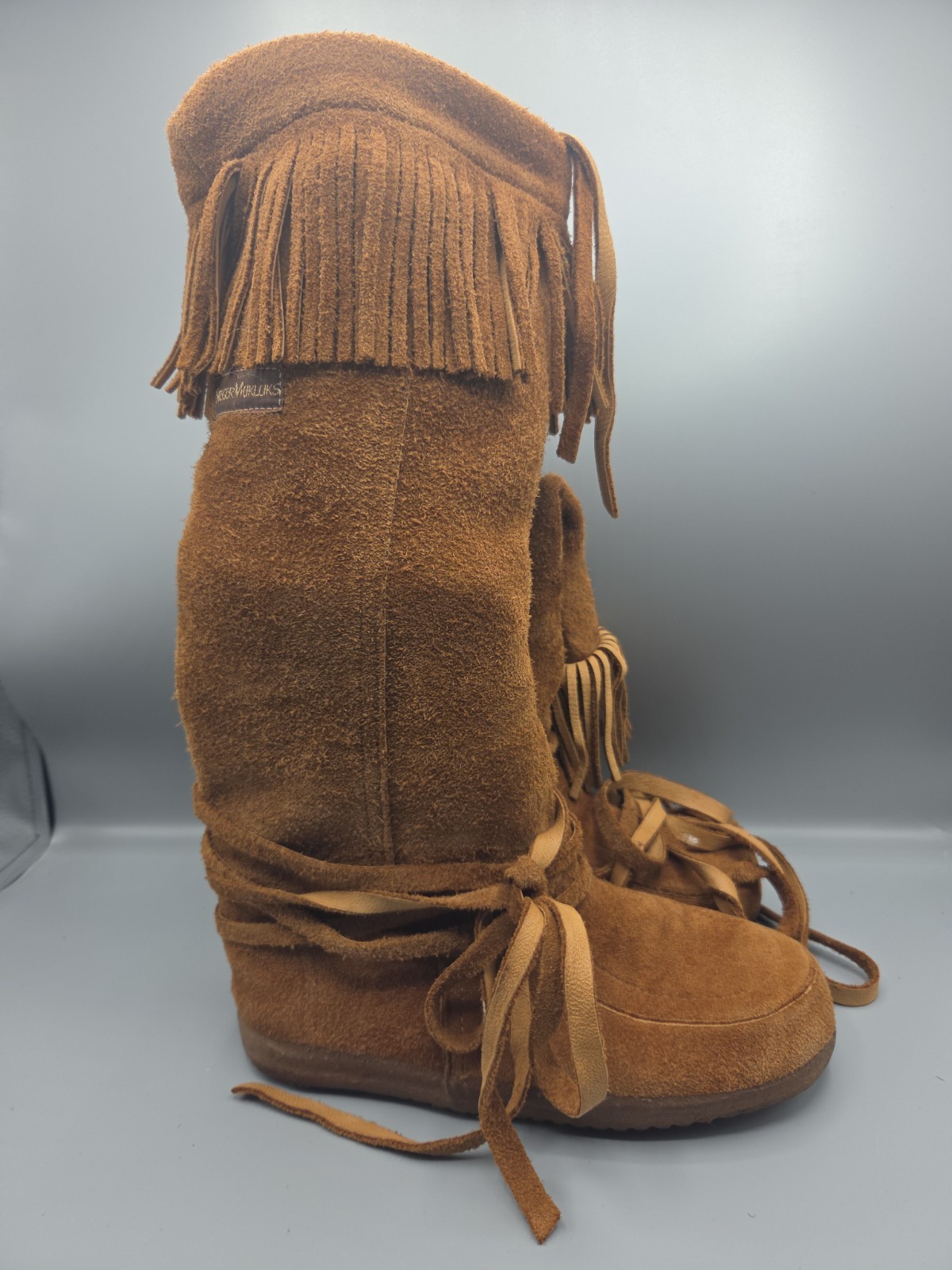 Steger Mukluks Kodiak Brown Moosehide Suede Winter Boots Women’s Size US 7