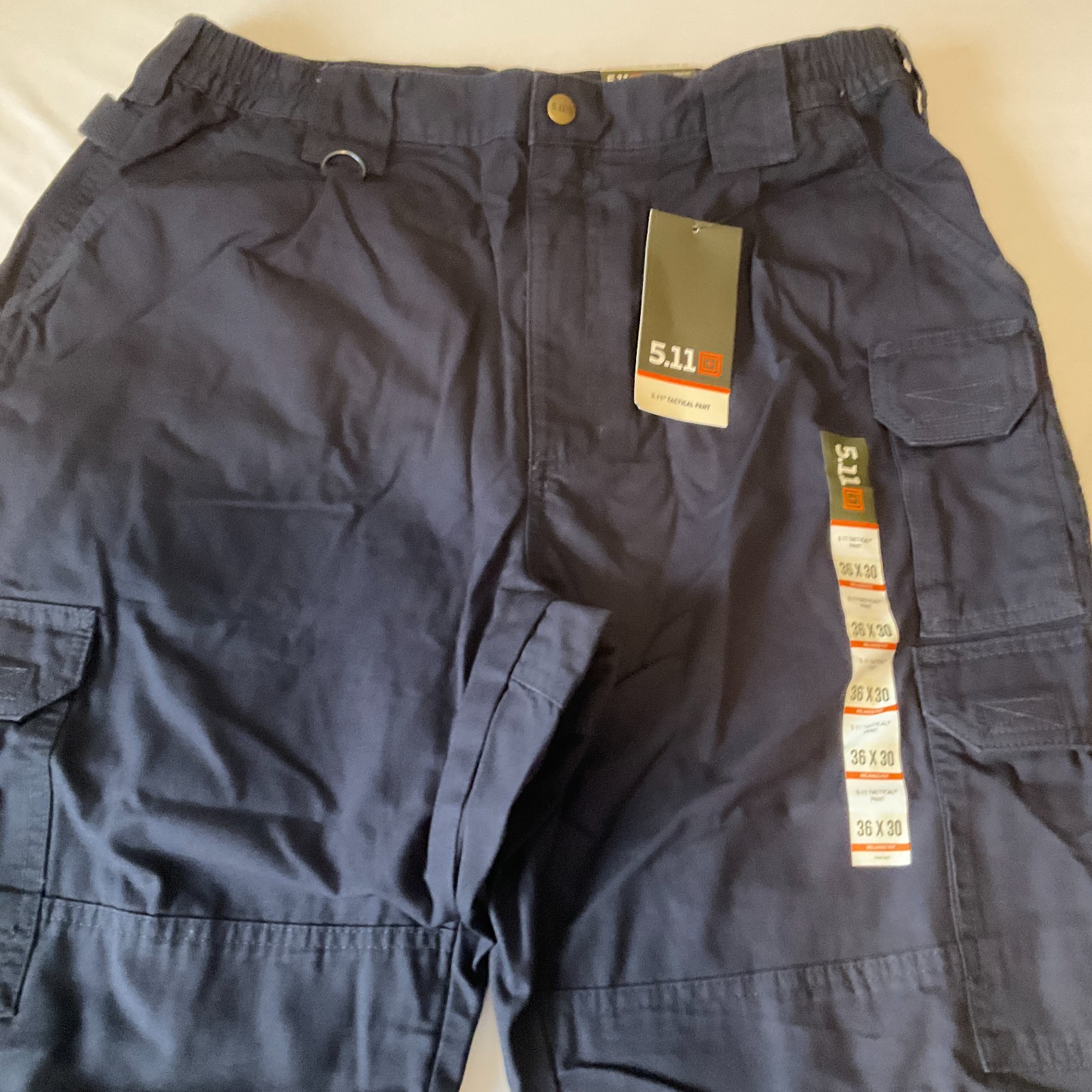 5 11 Tactical Pants Men Size W36 L30 Blue Pockets Adjustable Waist Relaxed 74251