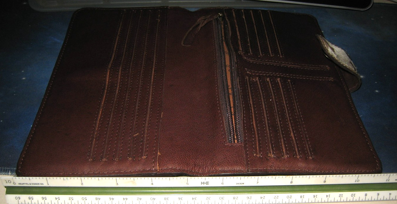 American Darling COWHIDE Hand Tooled Leather Womens Wallet – used good