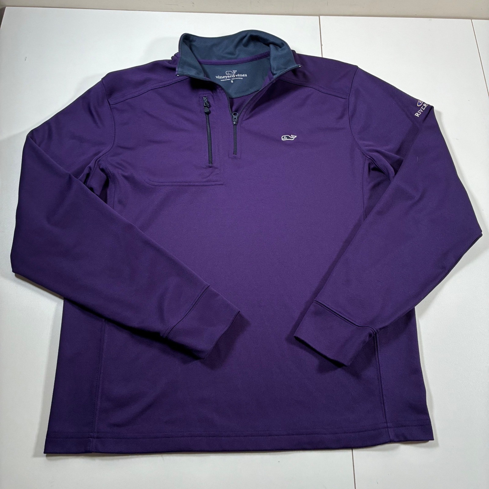 Vineyard Vines Quarter Zip Pullover Small Purple River Crest Golf Performance