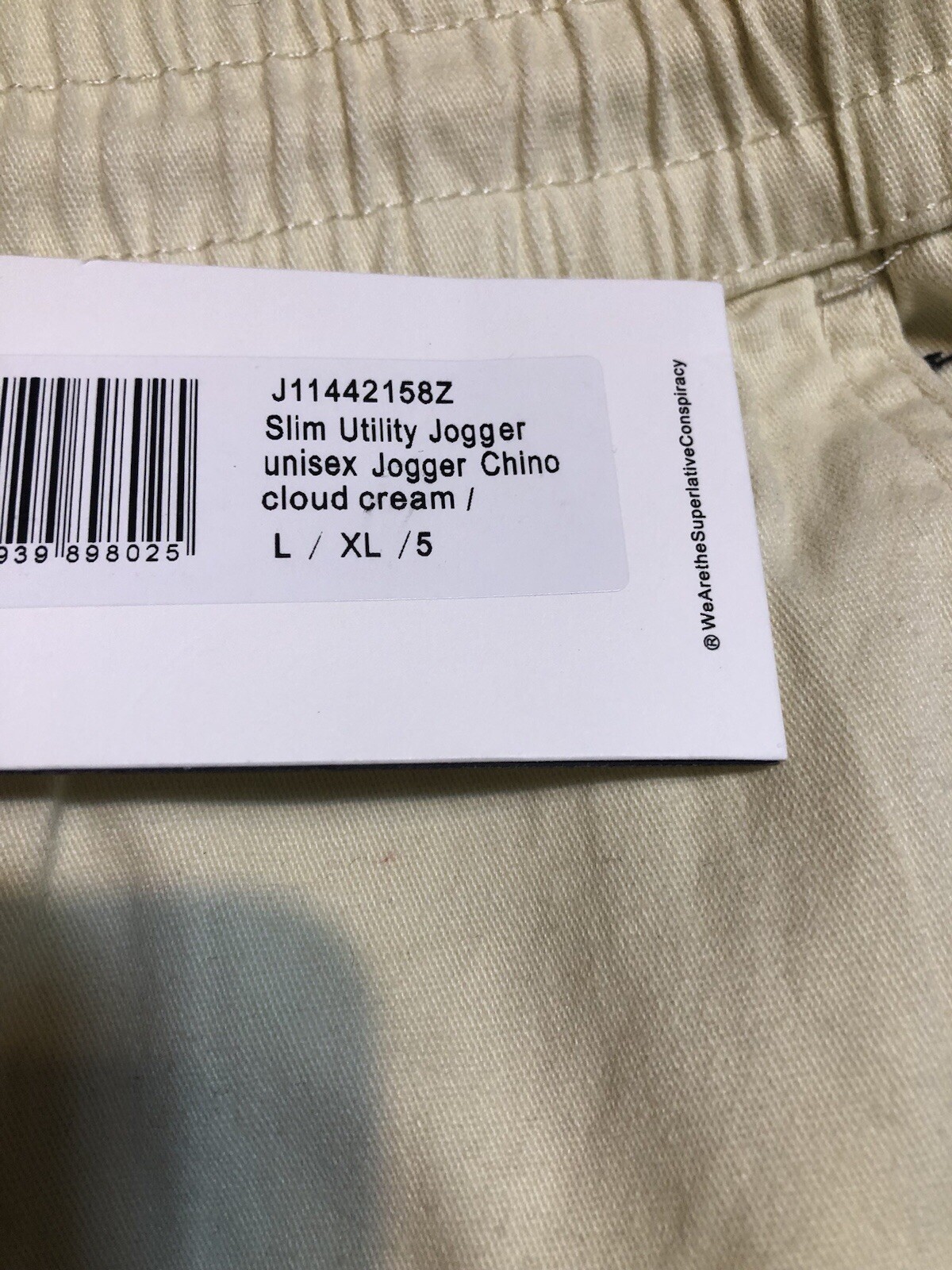 Wesc Cream Unisex Cotton Elastane Cargo Jogger Sizes Men L Women XL