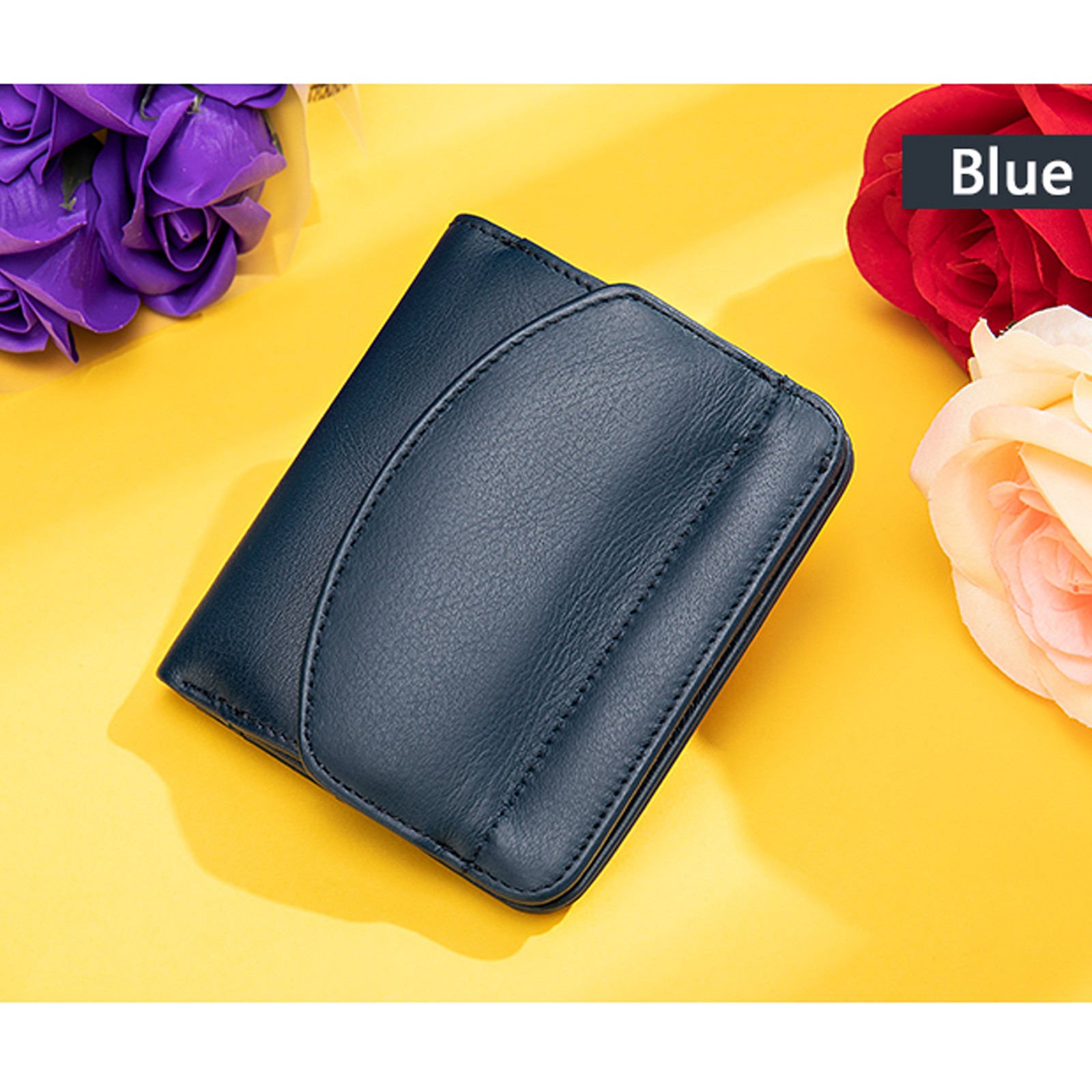 RFID Multi-functional Leather Wallet 8 Card Slots Coin Pocket Compact Stylish