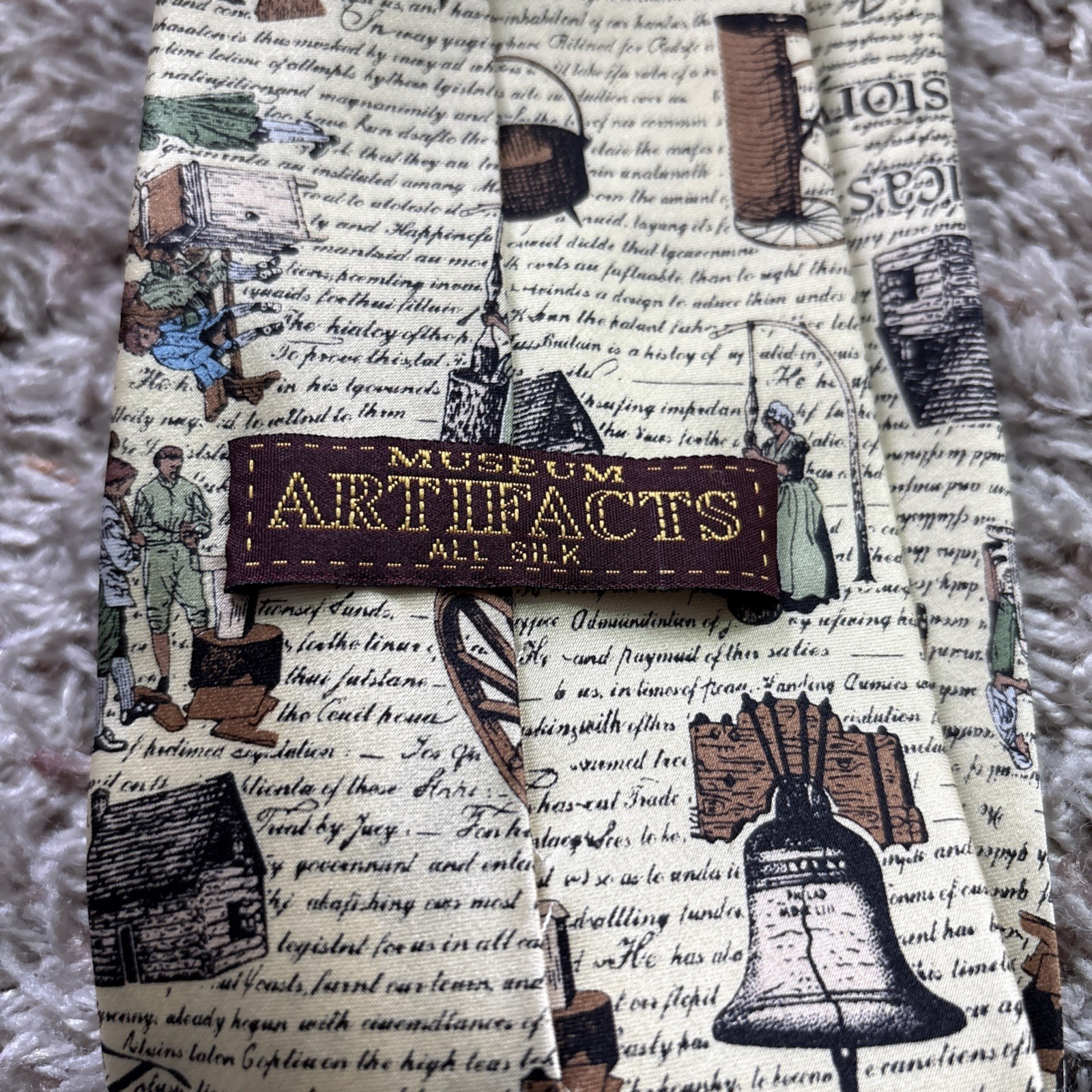 Mens NeckTie Silk Museum Artifacts America Colonials Teacher Political History