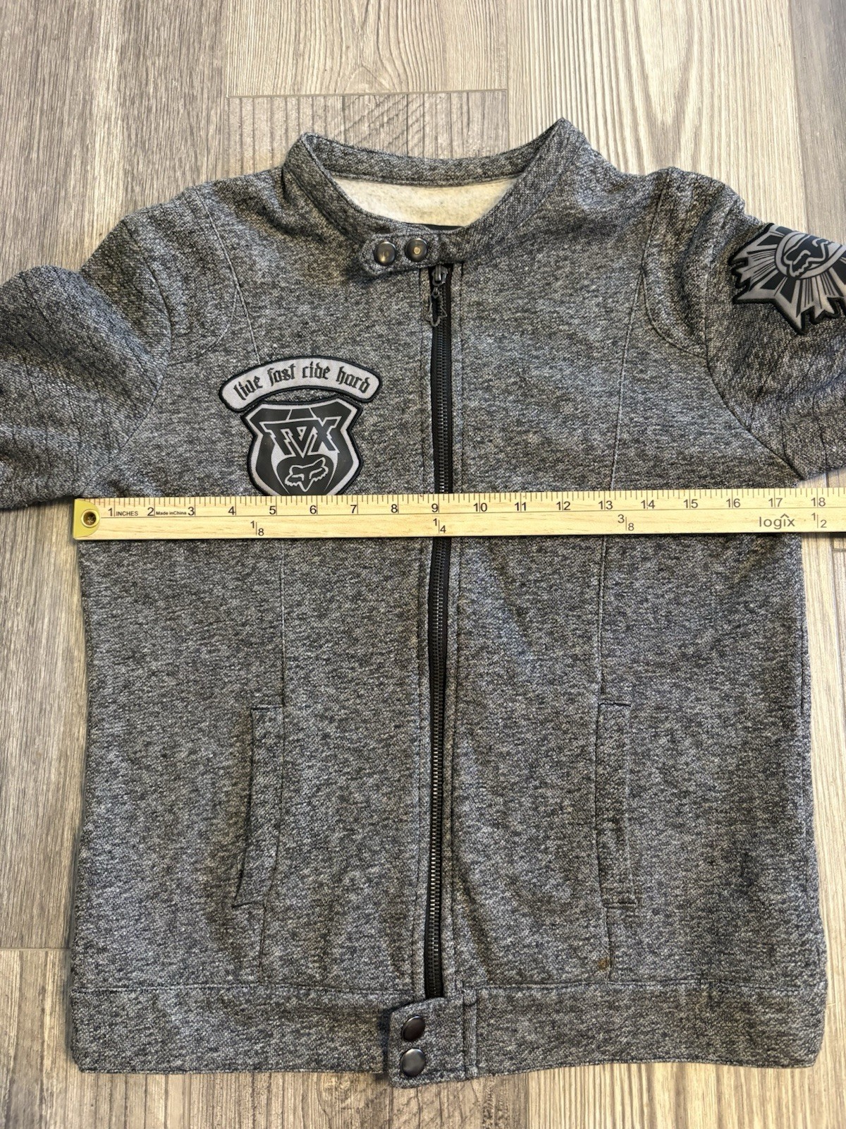 Fox Racing Women’s Jacket Live Fast Ride Hard Gray Zip-up L Official Shirt
