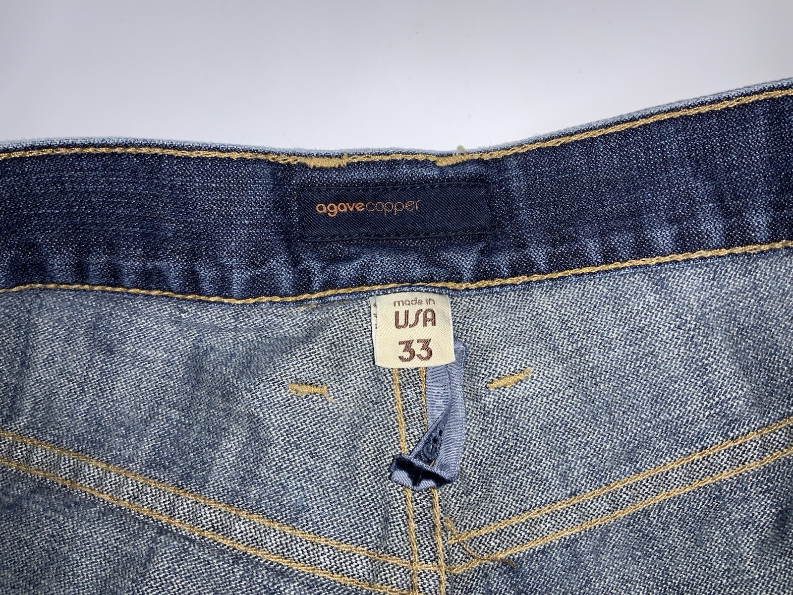 Agave Copper Waterman Jeans Men 32×28 Blue Dark Relaxed Straight USA YGI N5-57
