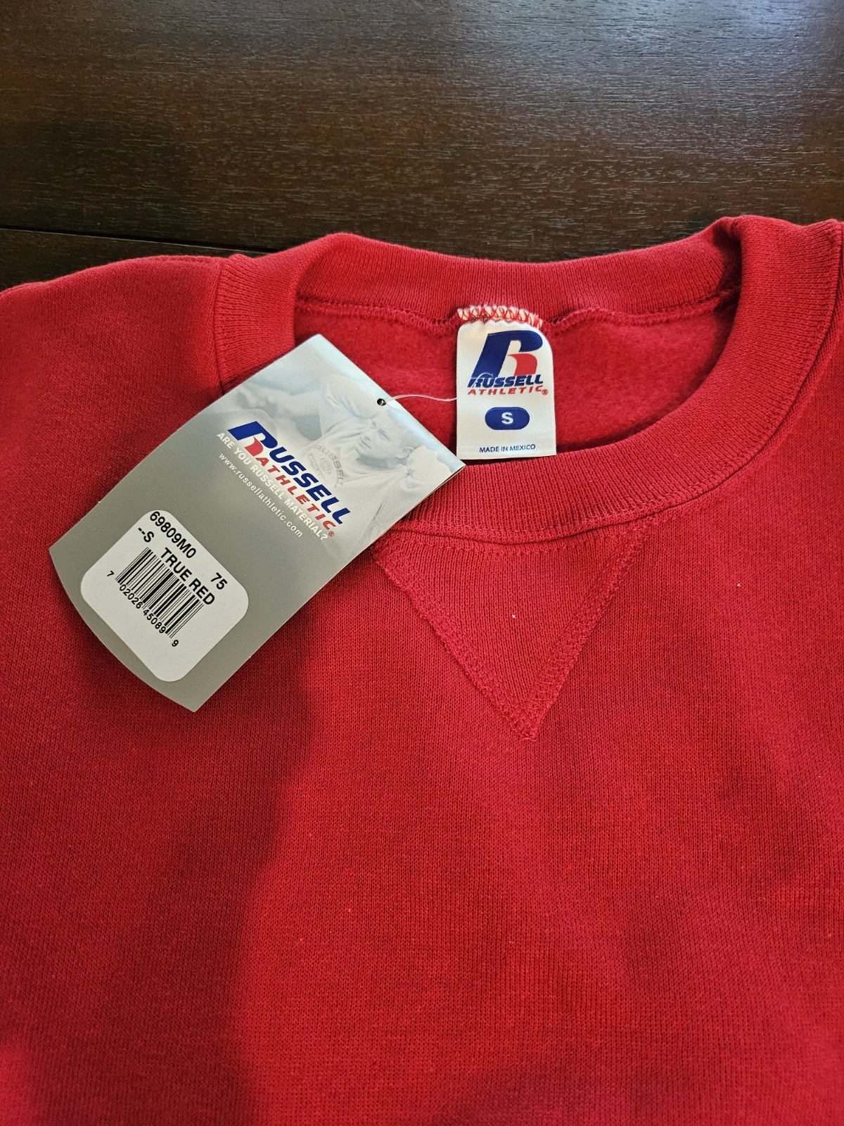 Vintage Russell Athletic Blank Red Sweatshirt Pullover Size Small