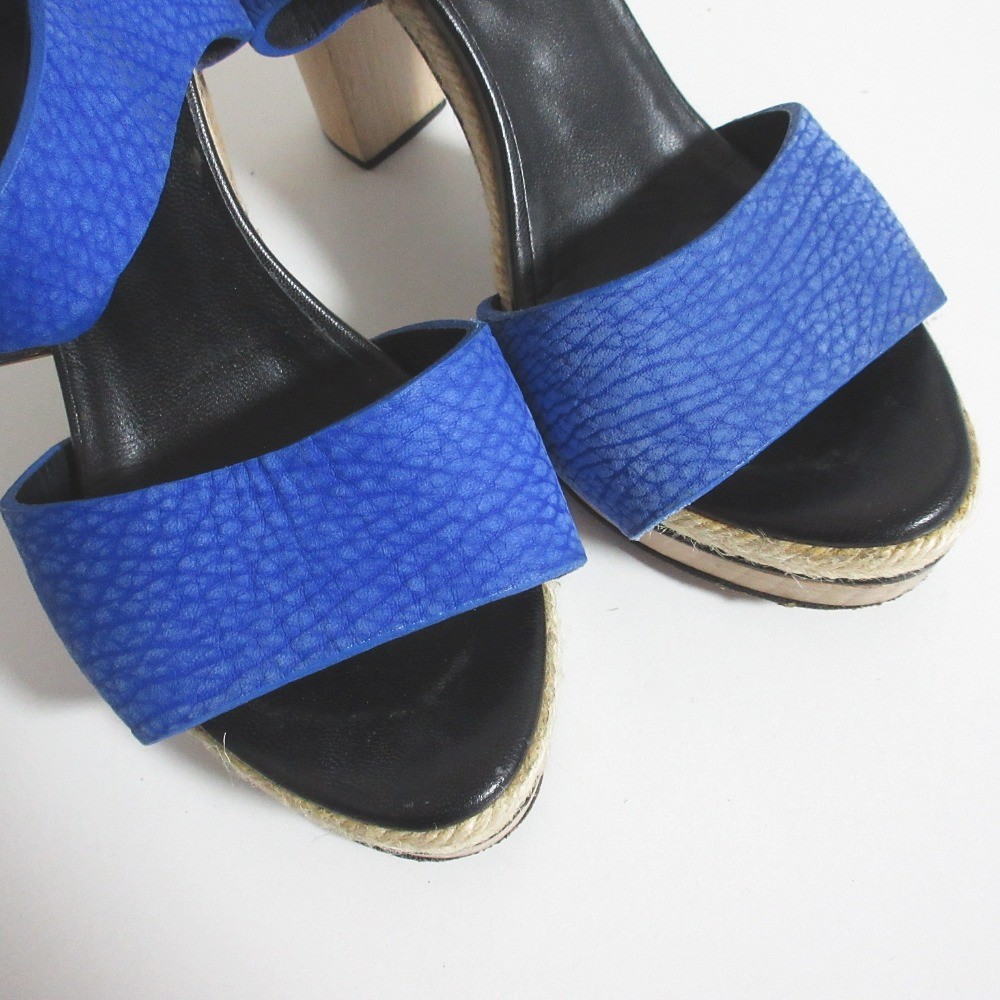 PIERRE HARDY Wood Heel Belt Sandals, Approx. 9.1″”, Blue Women USED