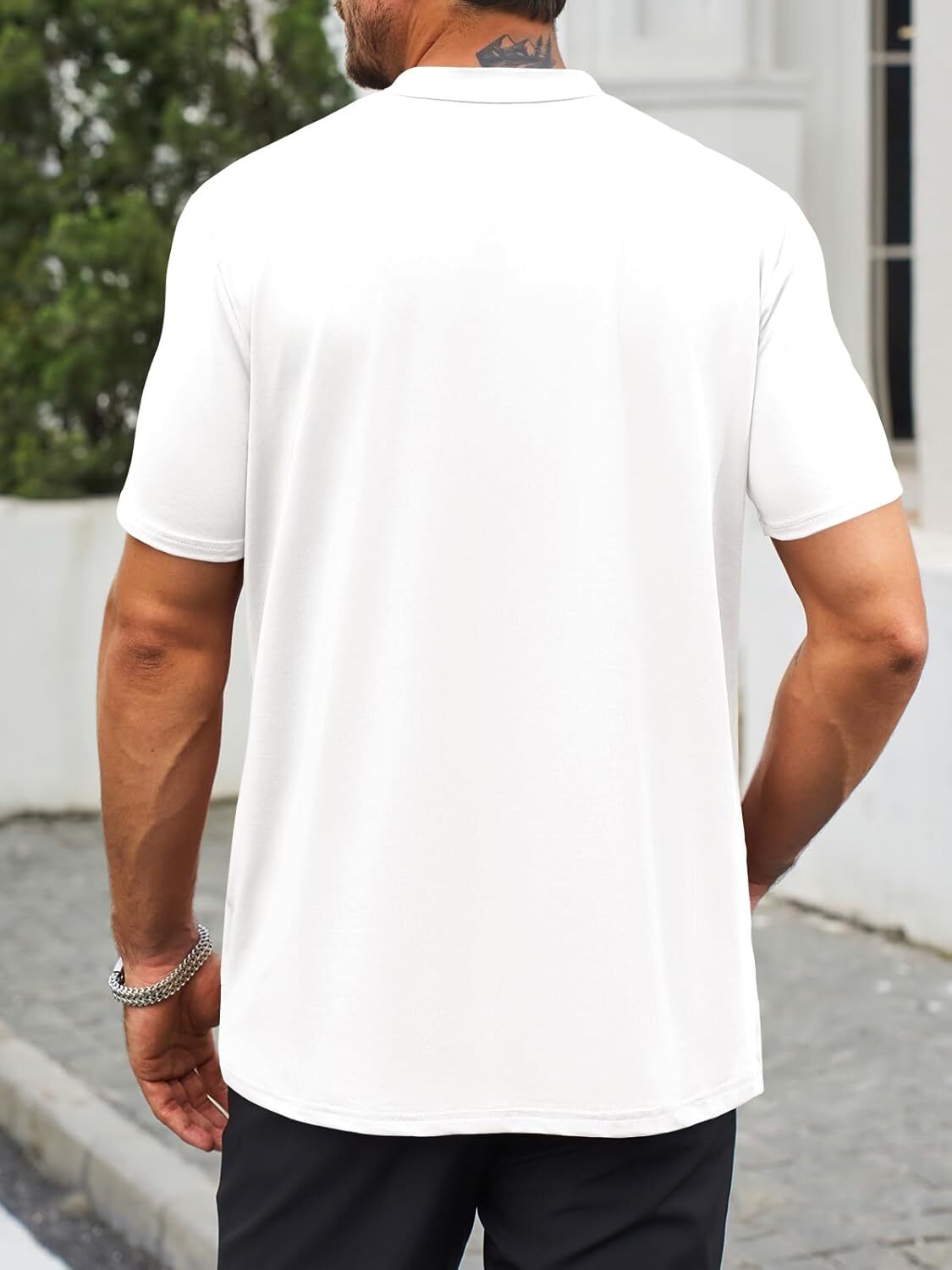 Mens Summer Short Sleeve Mock Turtleneck Tee Casual Basic Pullover Top