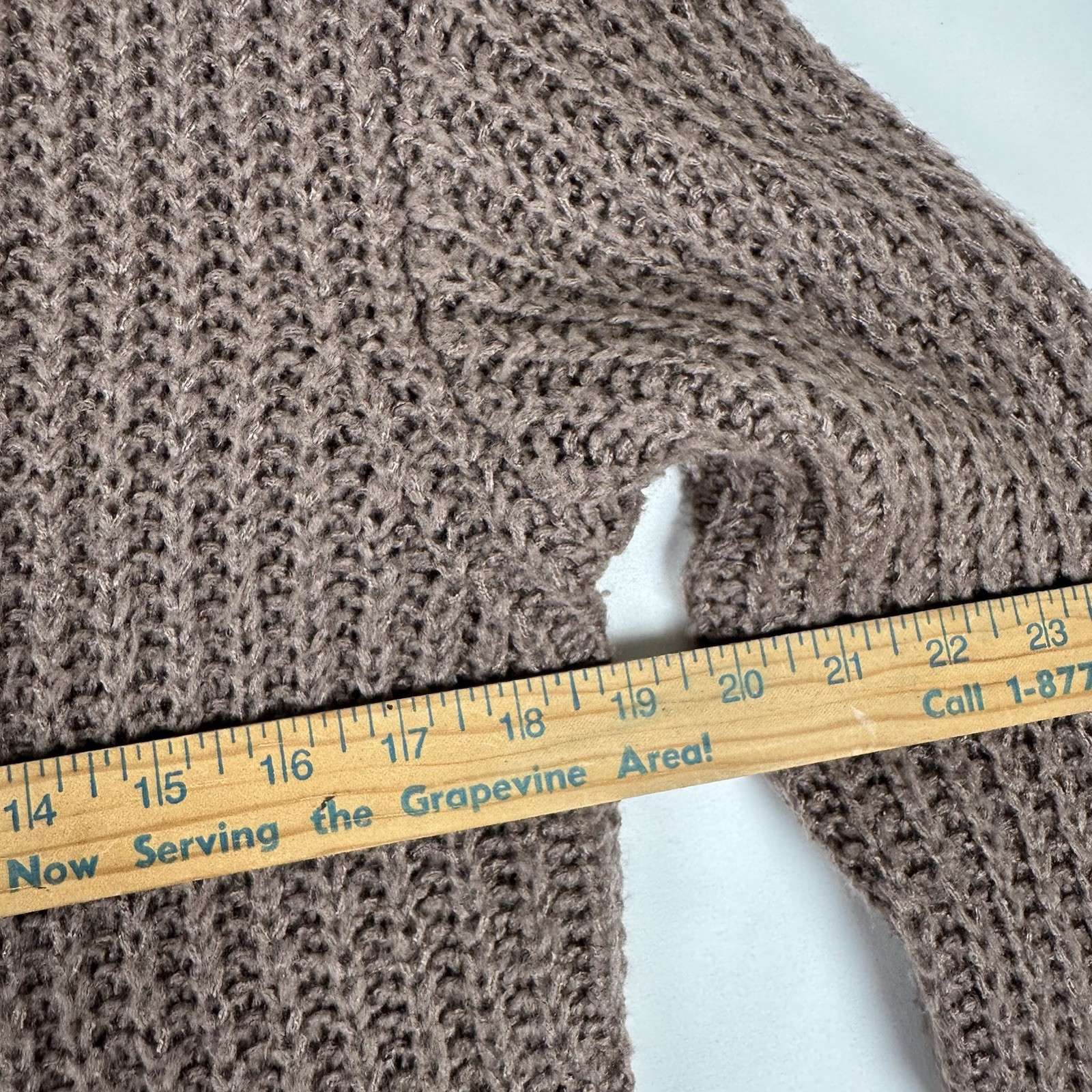 Trouvé Chunky Knit Sweater Size L Taupe Brown Boat Neck Acrylic Blend