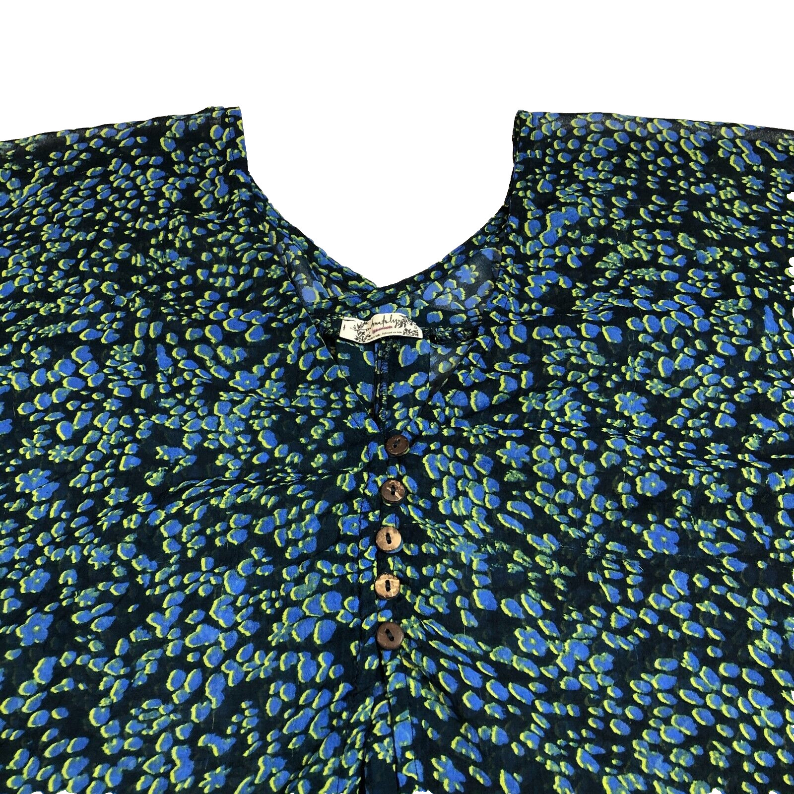 Free People Intimately Womens Semi Sheer Top Sz XS Abstract Pullover NWOT