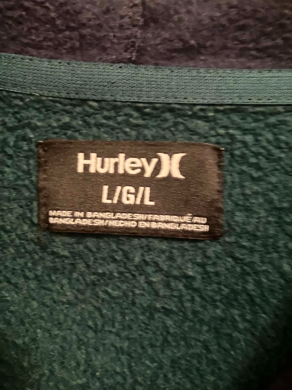 Hurley Men’s LS Hoodie Fleece Pullover Kangaroo Pouch Pocket Colorblock Large