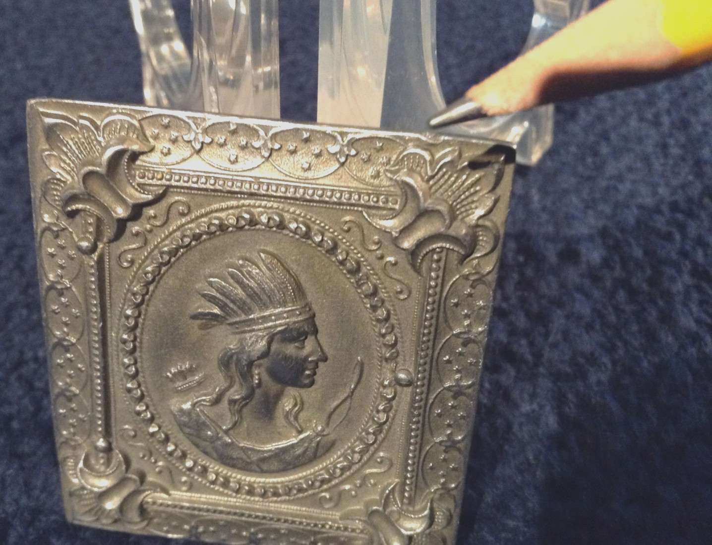 Vintage Bergamot Brass Works Comanche American Indian Portrait Belt Buckle 1975
